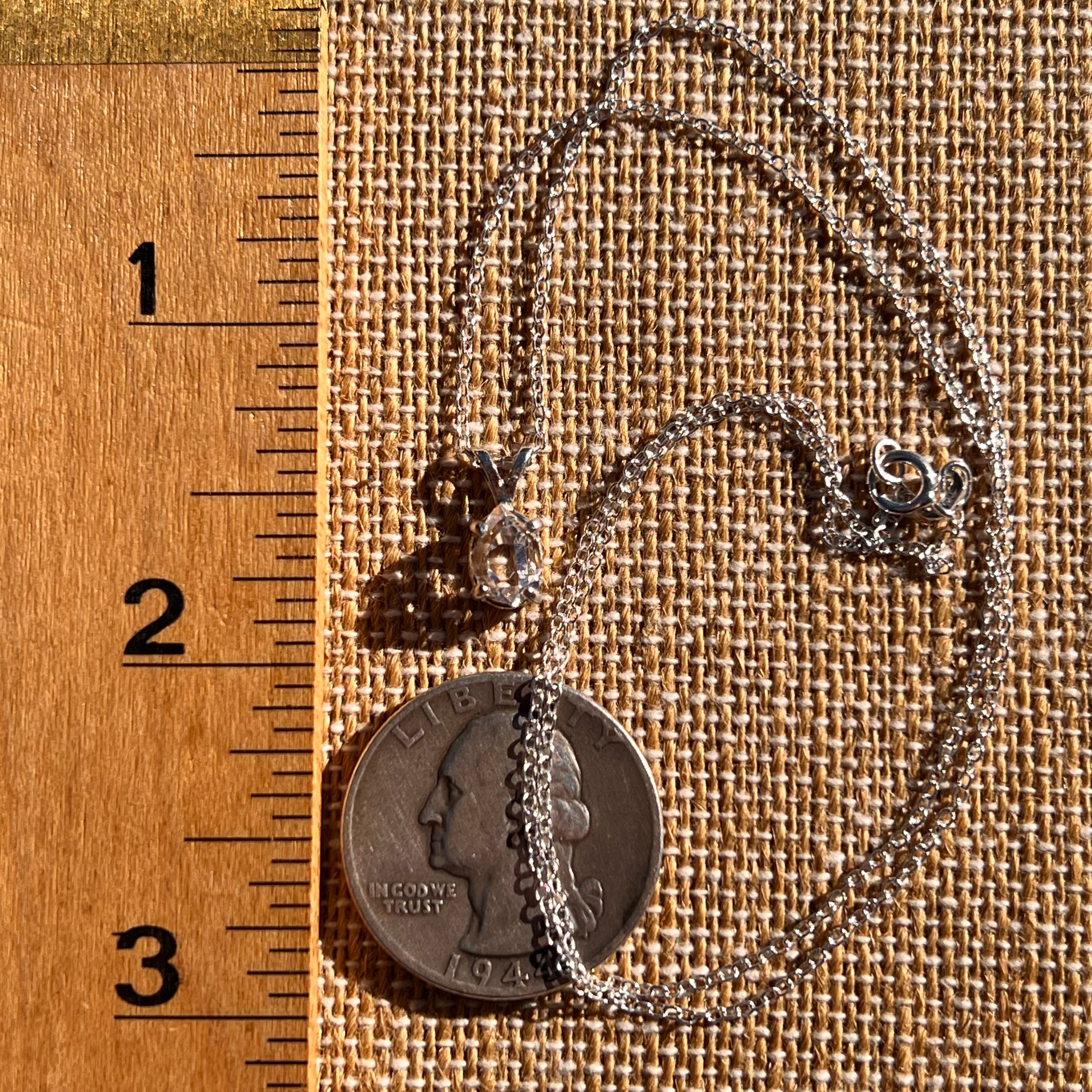 Herkimer Diamond Necklace Sterling Silver #7986-Moldavite Life