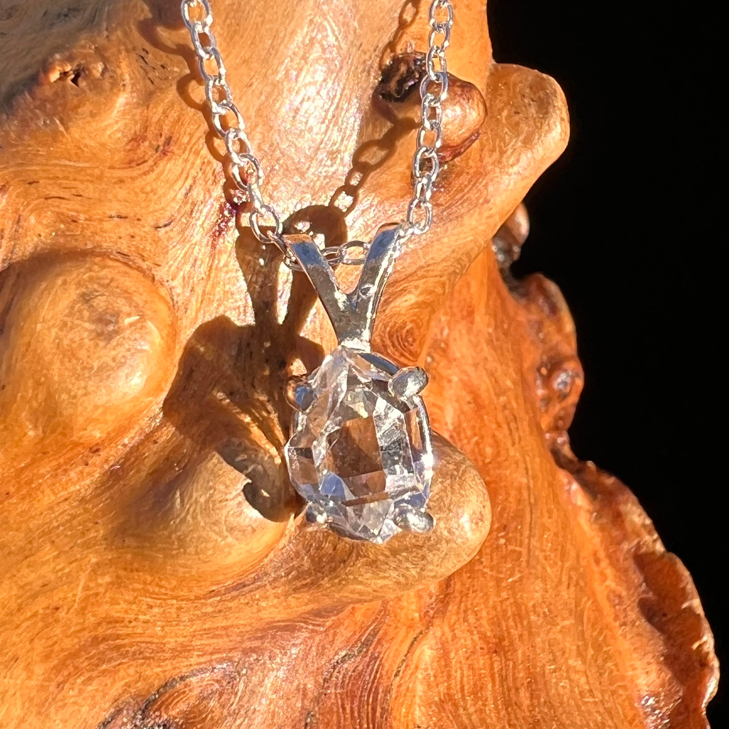 Herkimer Diamond Necklace Sterling Silver #7986-Moldavite Life