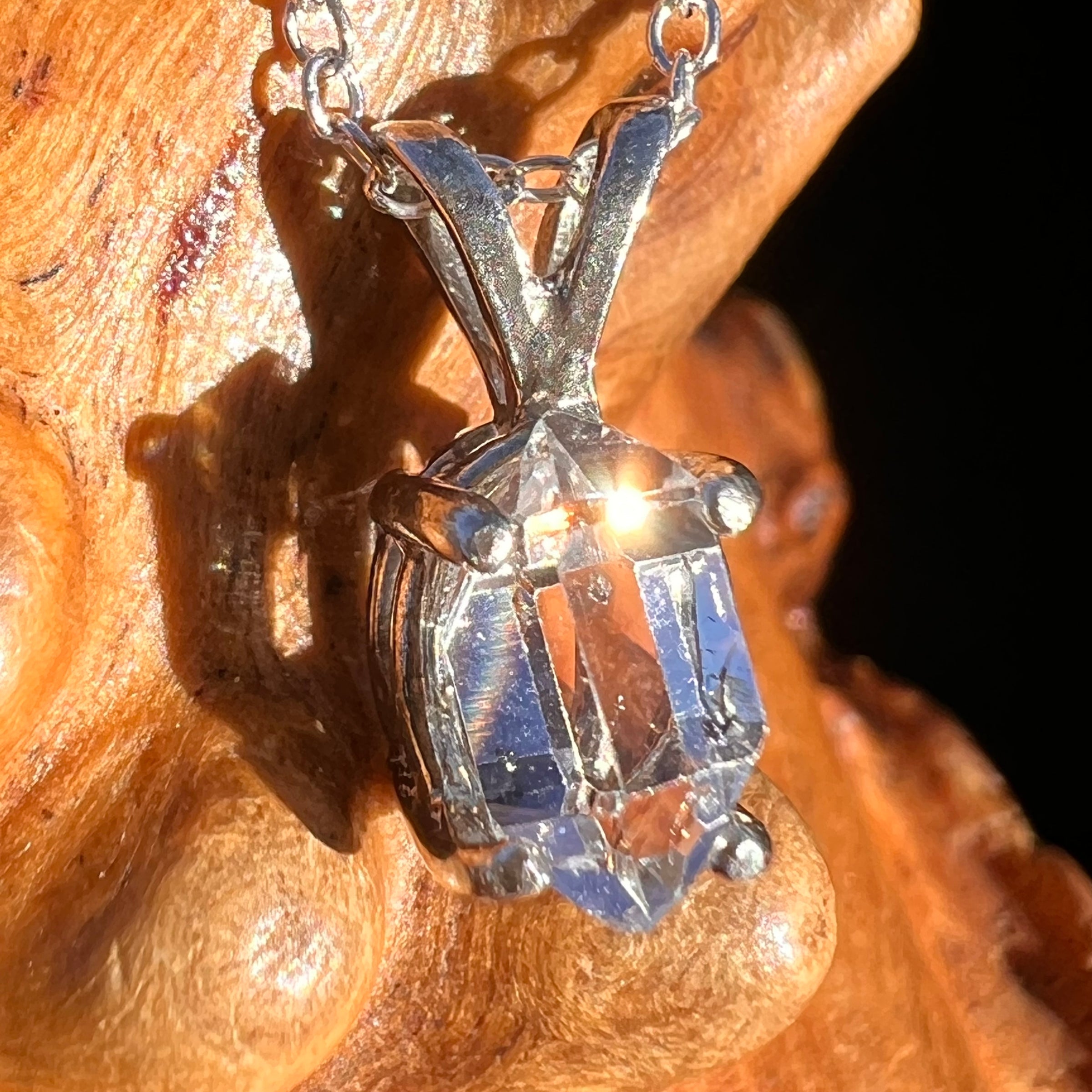 Herkimer Diamond Necklace Sterling Silver #7988-Moldavite Life