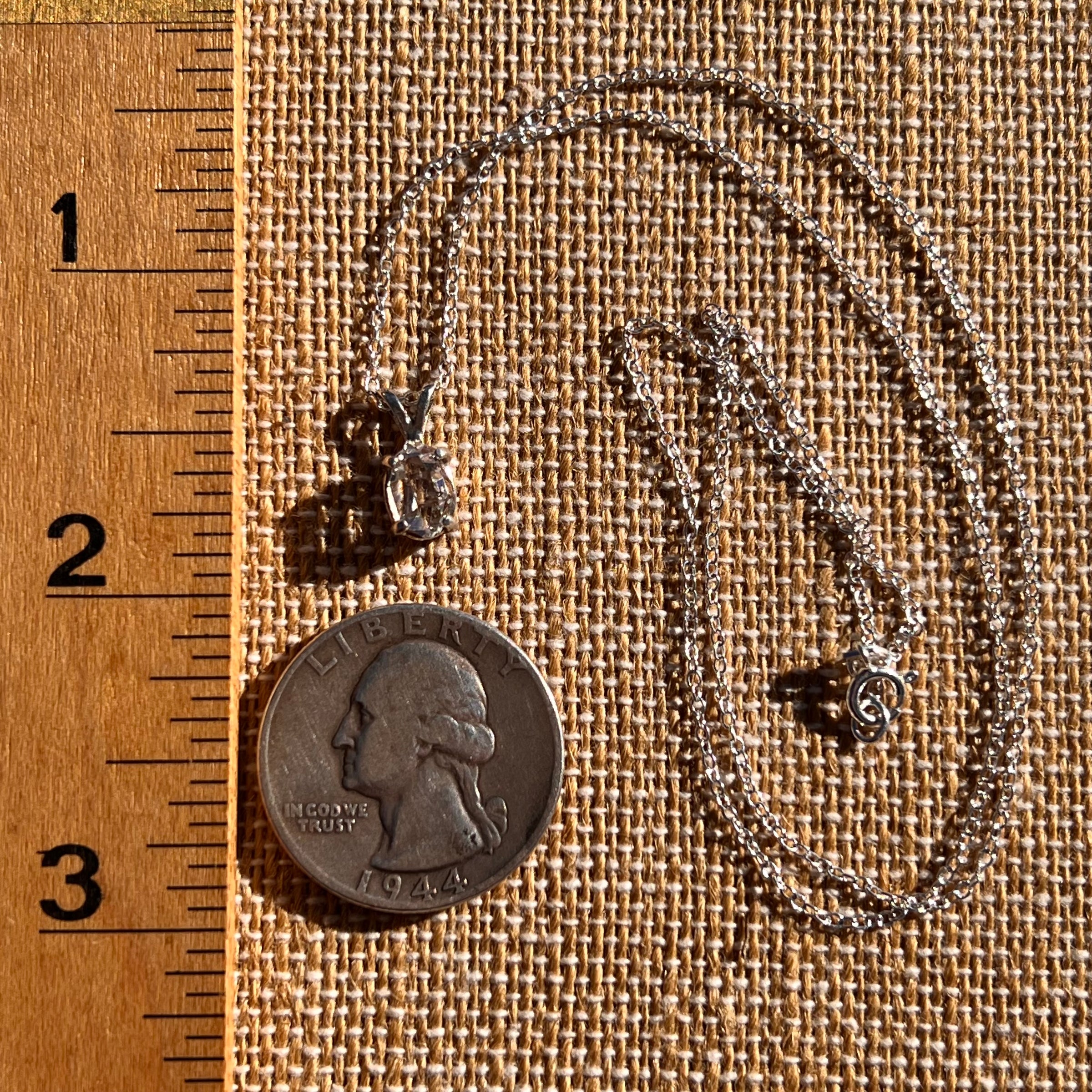 Herkimer Diamond Necklace Sterling Silver #7988-Moldavite Life