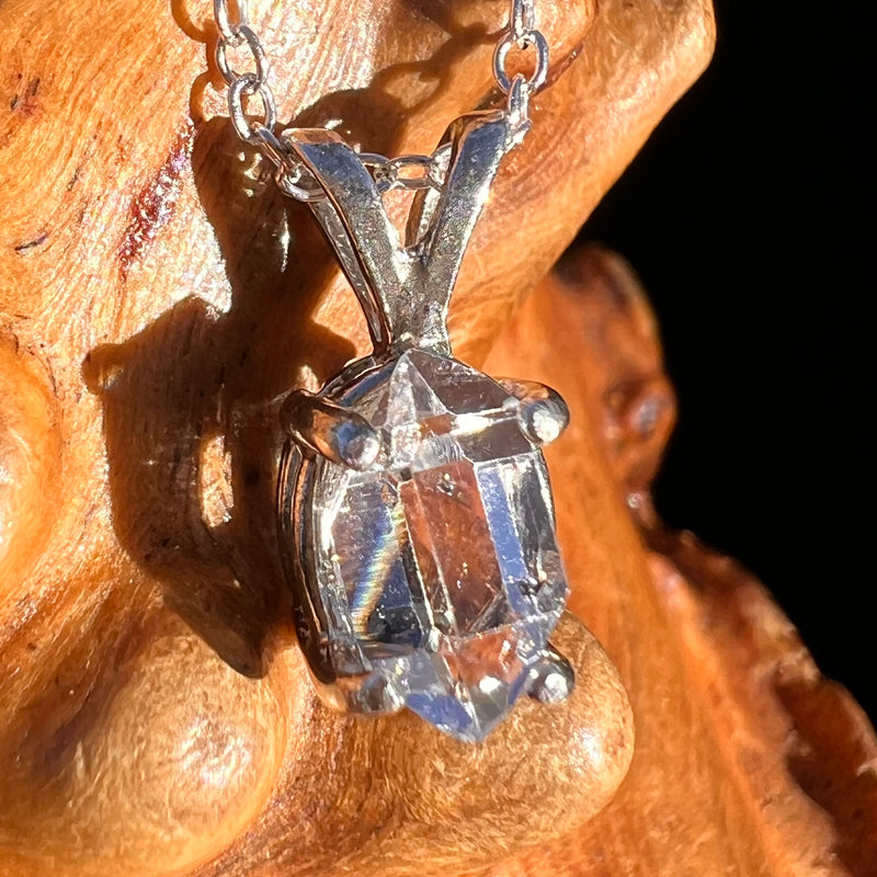 Herkimer Diamond Necklace Sterling Silver #7988-Moldavite Life