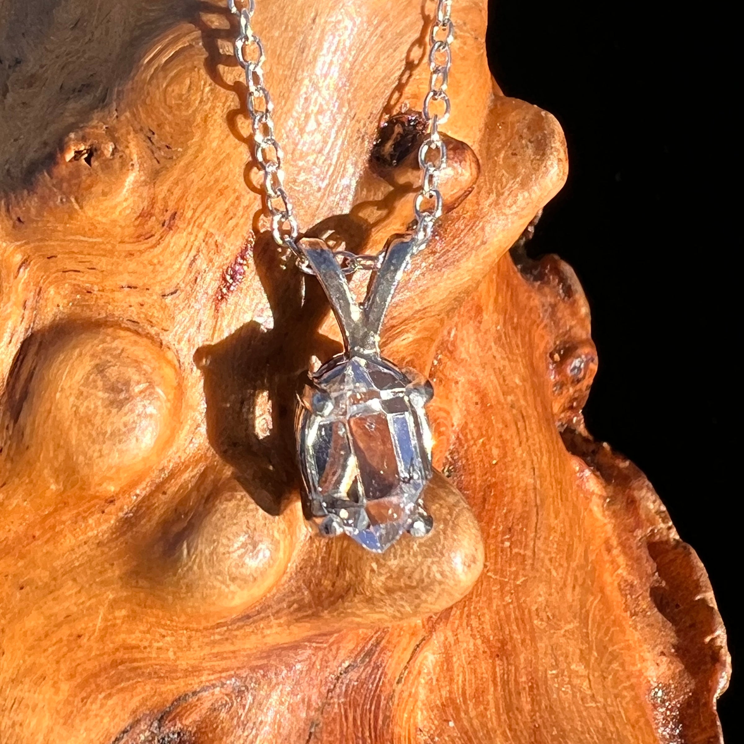 Herkimer Diamond Necklace Sterling Silver #7988-Moldavite Life