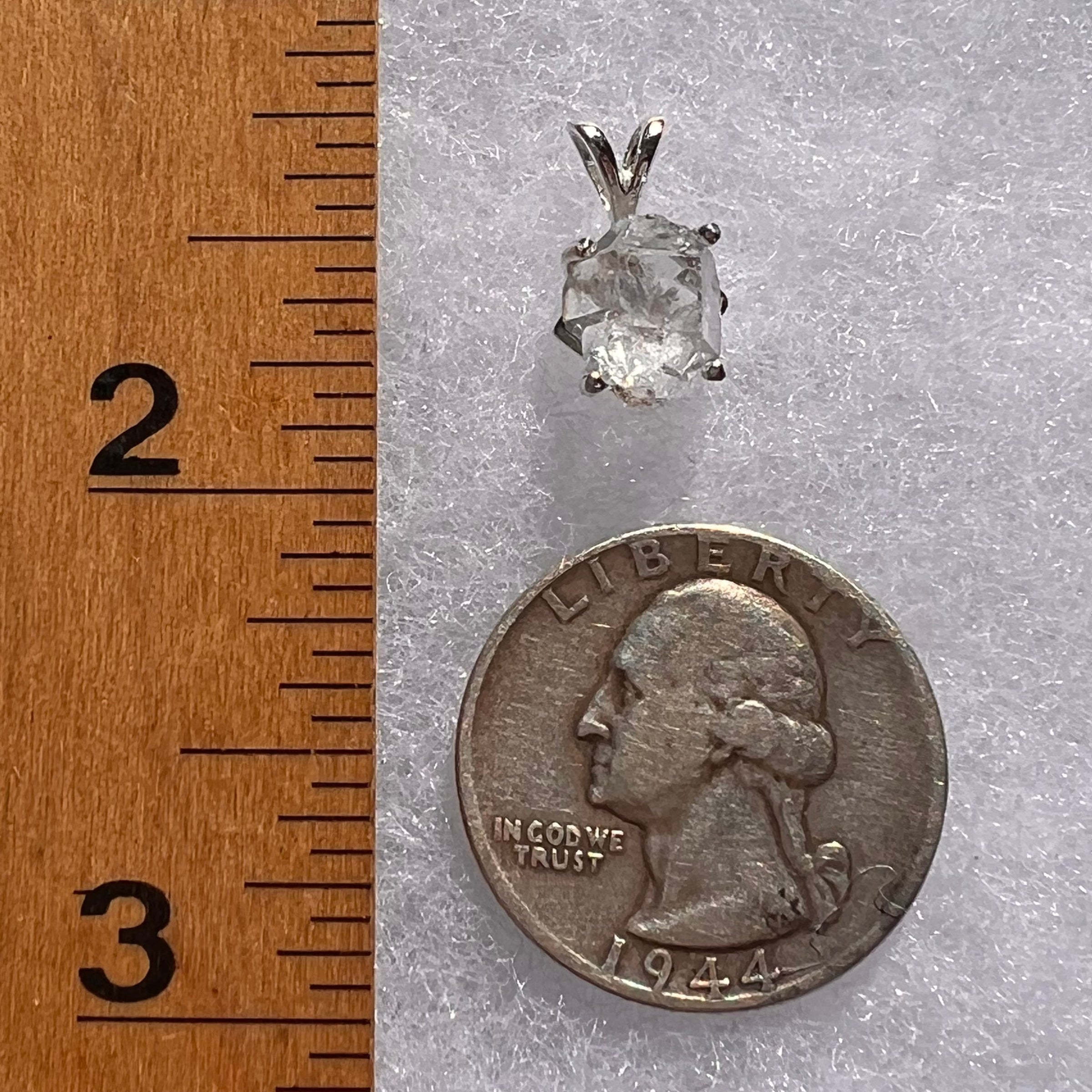 Herkimer Diamond Pendant Sterling Silver #6032-Moldavite Life