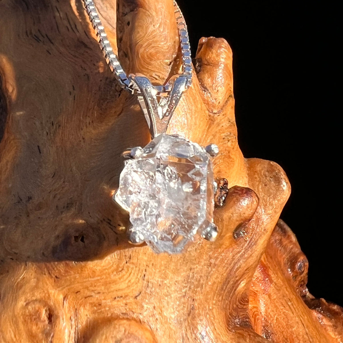 Herkimer Diamond Pendant Sterling Silver #6032-Moldavite Life