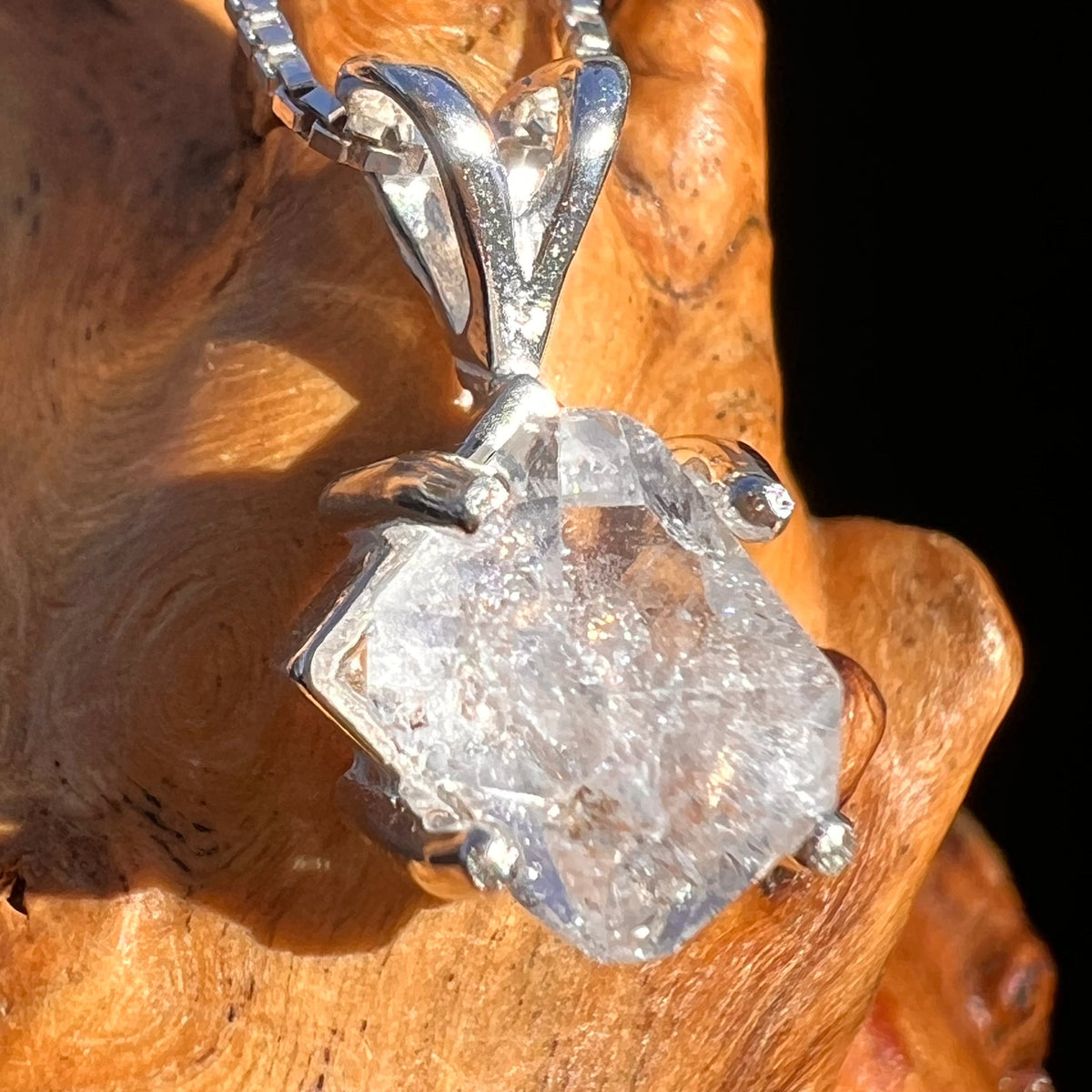 Herkimer Diamond Pendant Sterling Silver #6037-Moldavite Life