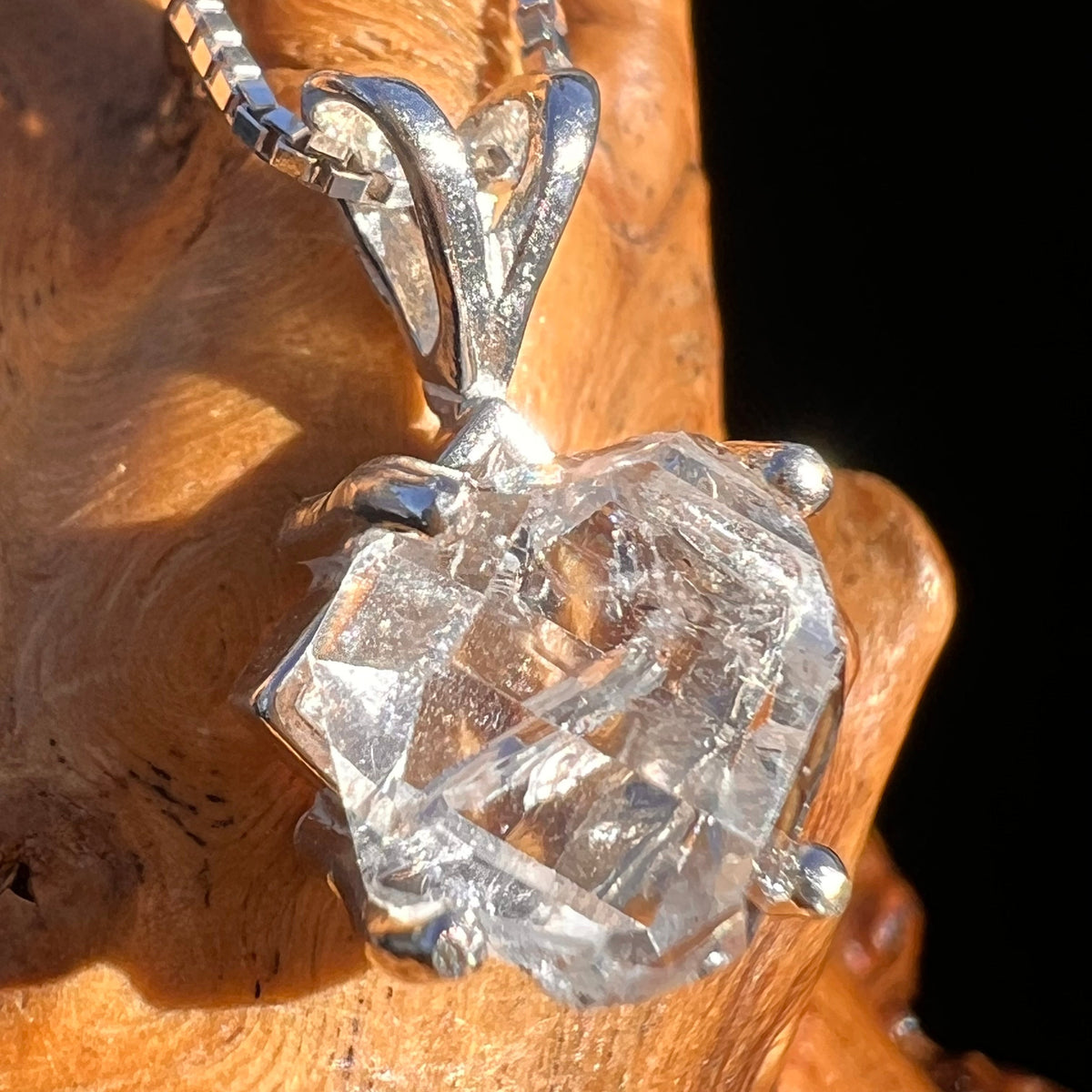 Herkimer Diamond Pendant Sterling Silver #6039-Moldavite Life