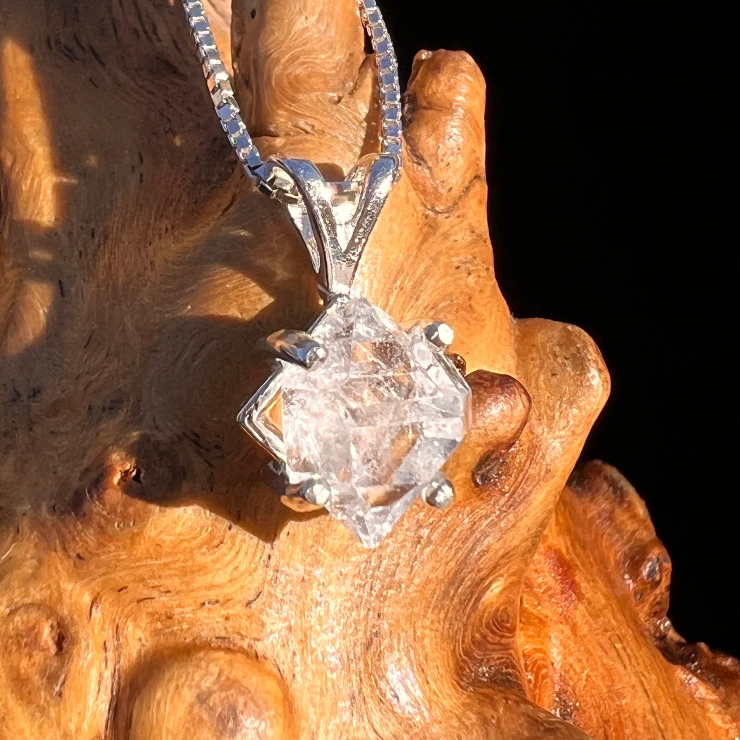 Herkimer Diamond Pendant Sterling Silver #6040-Moldavite Life