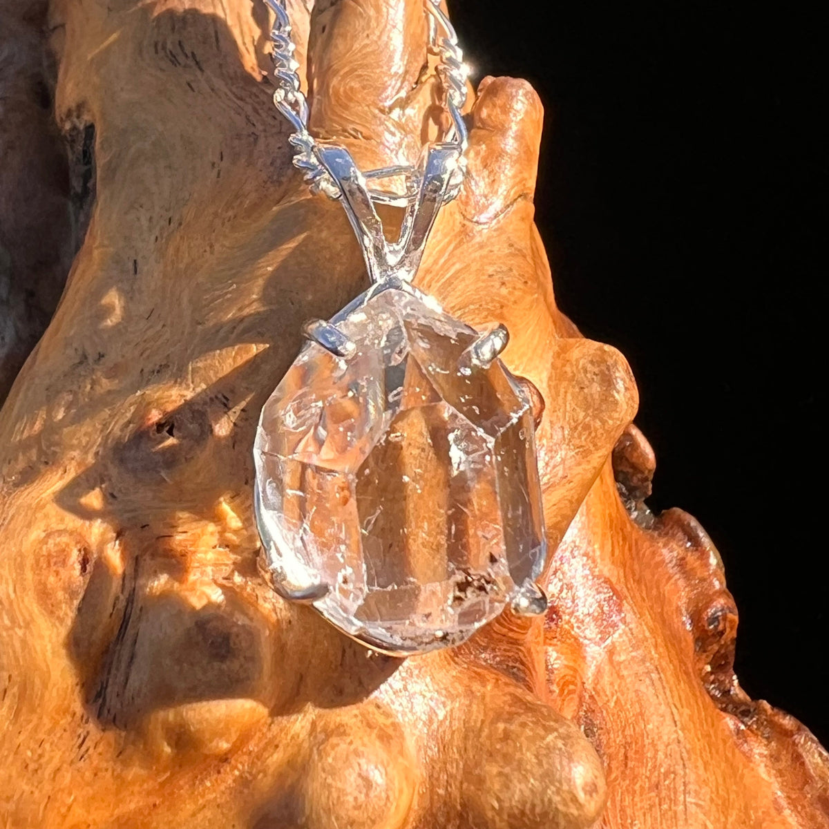 Herkimer Diamond Pendant Sterling Silver #6068-Moldavite Life
