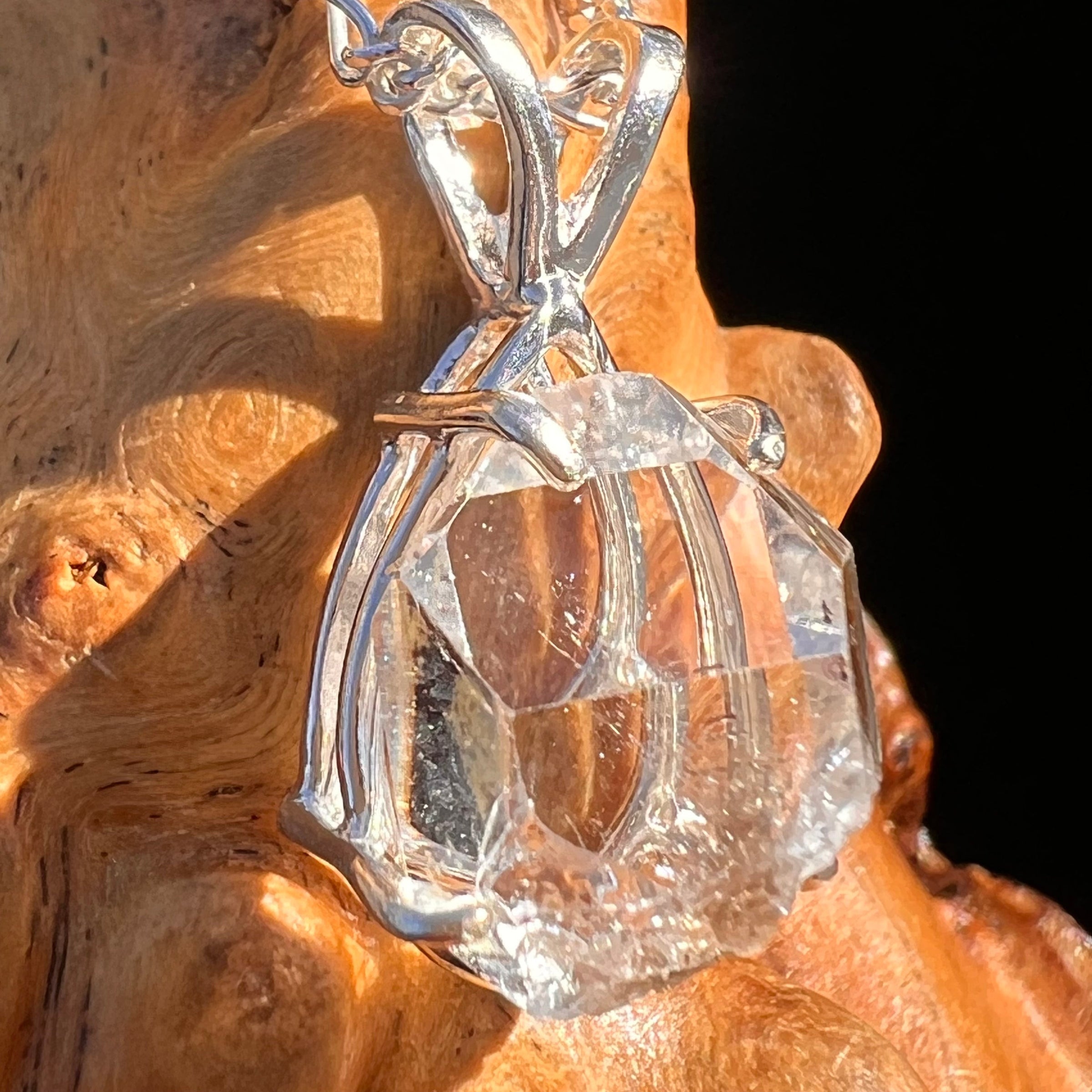 Herkimer Diamond Pendant Sterling Silver #6069-Moldavite Life