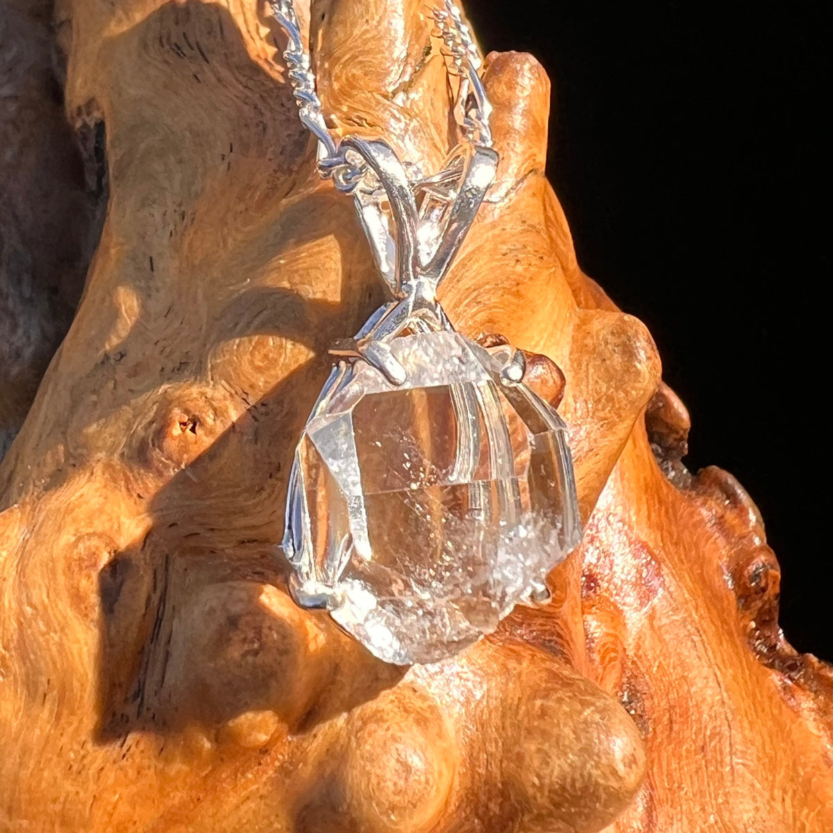 Herkimer Diamond Pendant Sterling Silver #6069-Moldavite Life