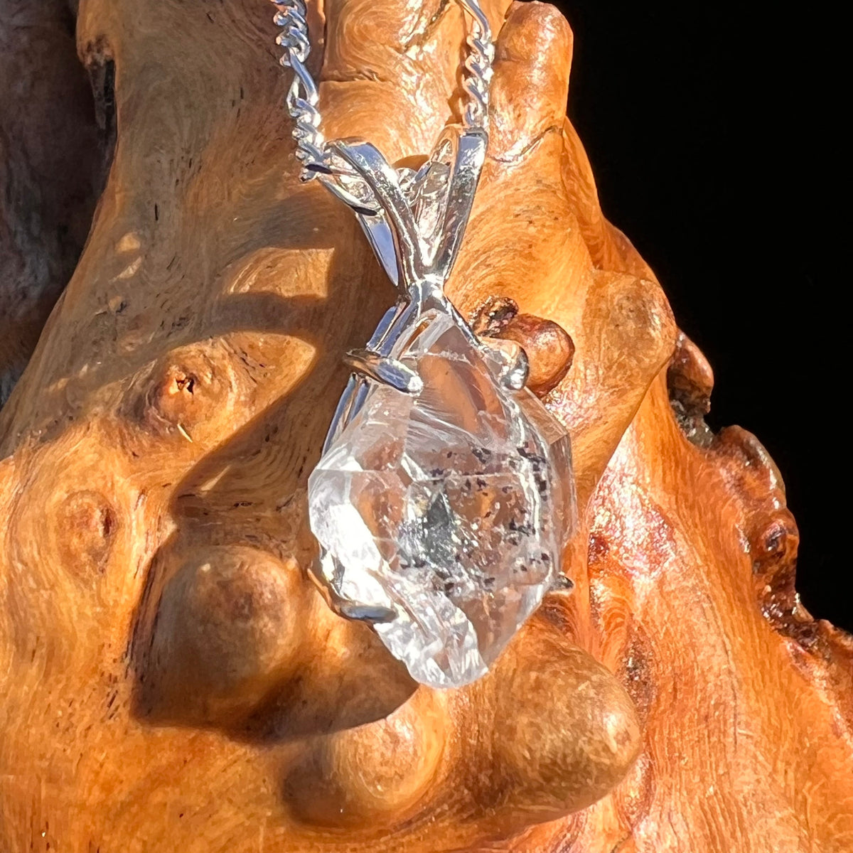 Herkimer Diamond Pendant Sterling Silver #6071-Moldavite Life