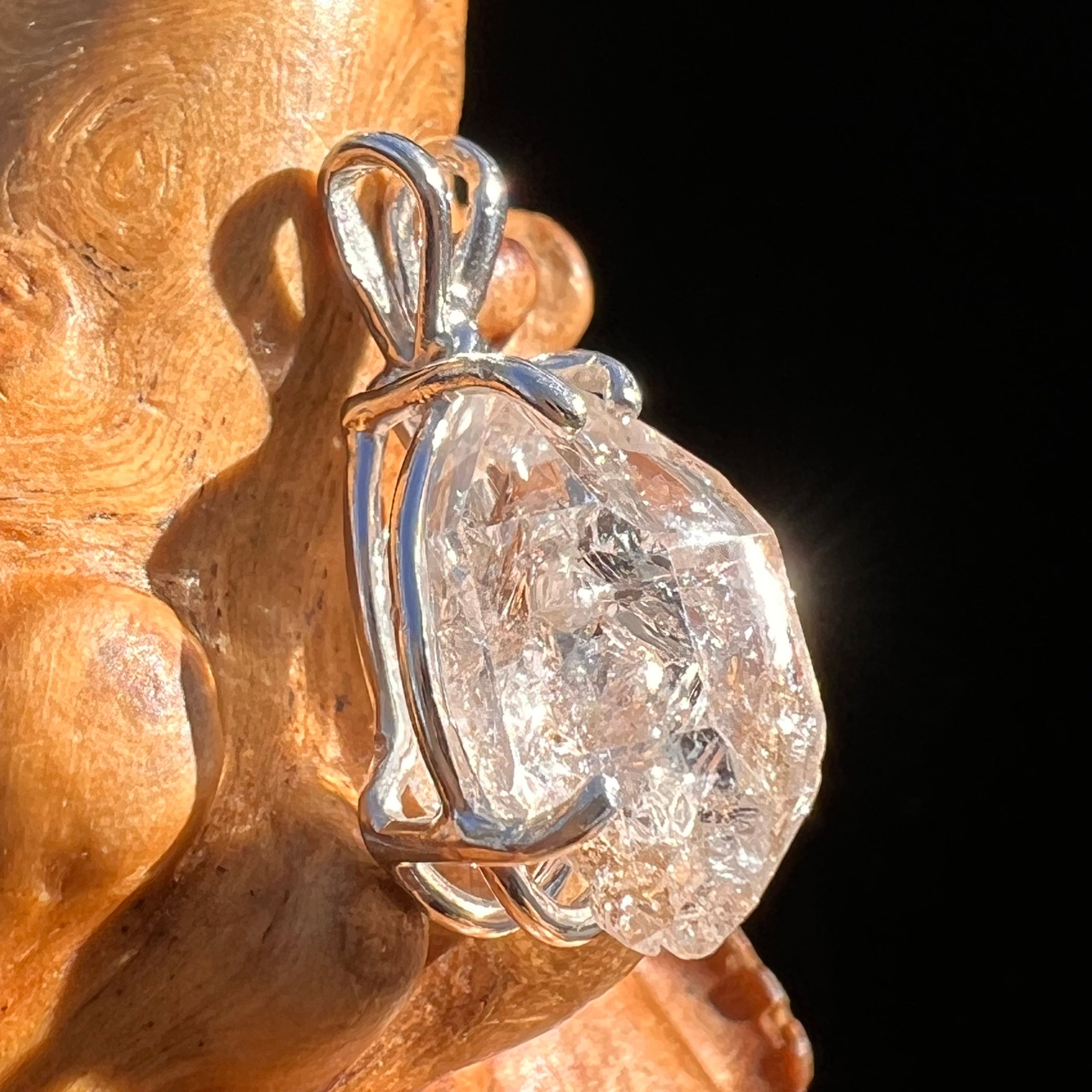 Herkimer Diamond Pendant Sterling Silver #6072-Moldavite Life