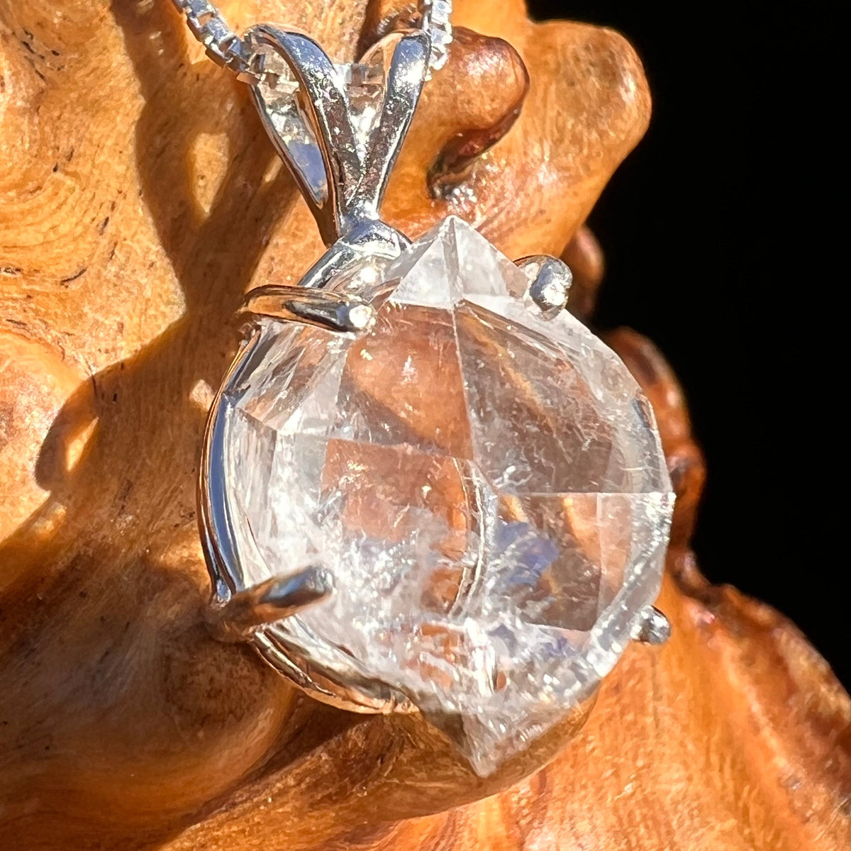 Herkimer Diamond Pendant Sterling Silver #6073-Moldavite Life