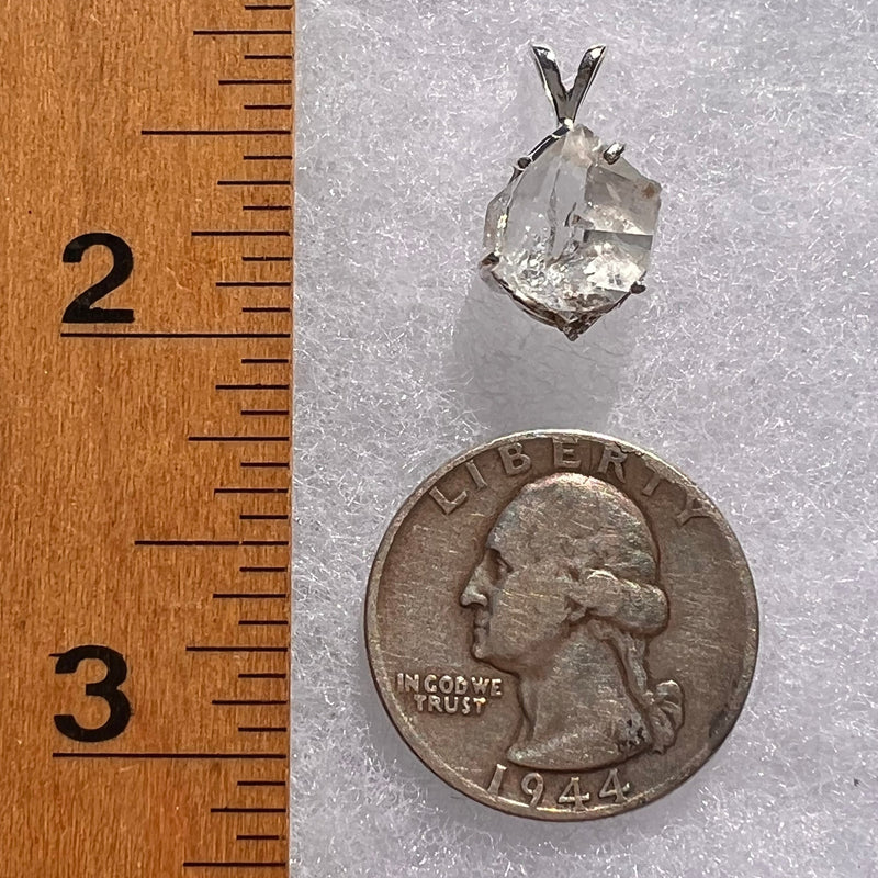 Herkimer Diamond Pendant Sterling Silver #6073-Moldavite Life