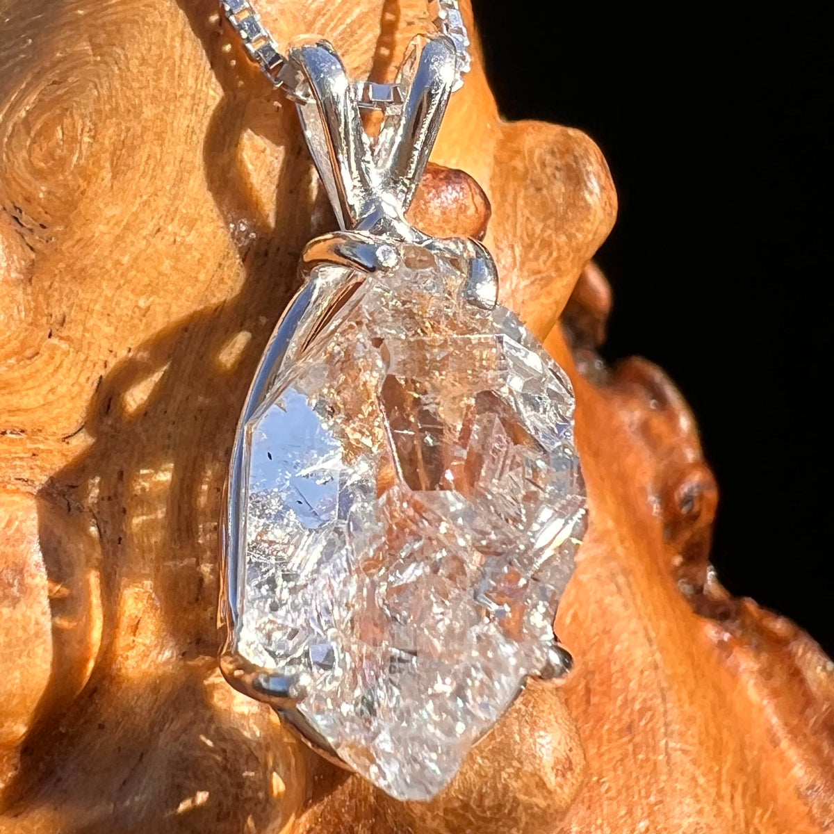 Herkimer Diamond Pendant Sterling Silver #6074-Moldavite Life