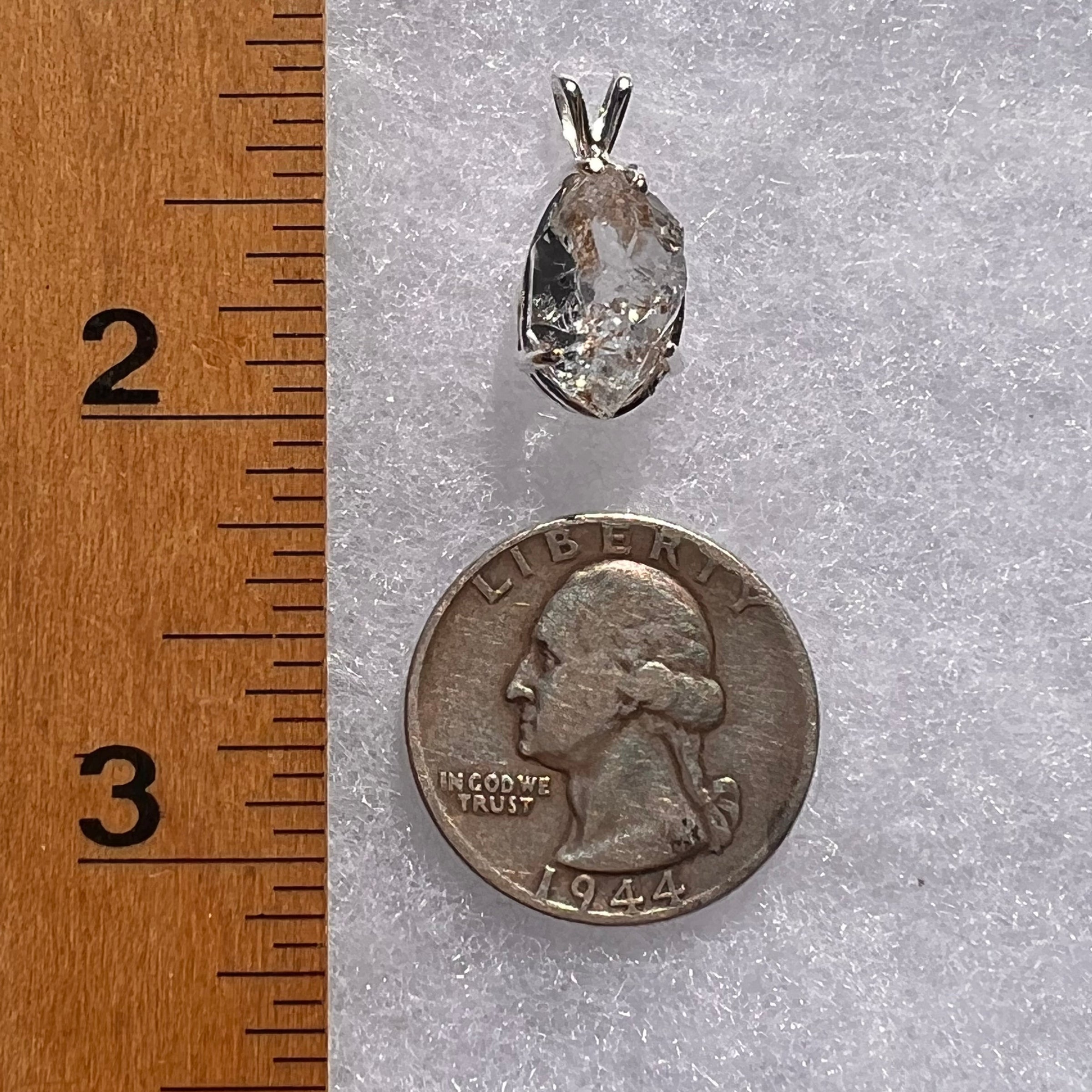 Herkimer Diamond Pendant Sterling Silver #6074-Moldavite Life