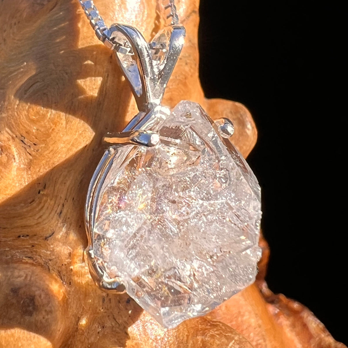 Herkimer Diamond Pendant Sterling Silver #6075-Moldavite Life