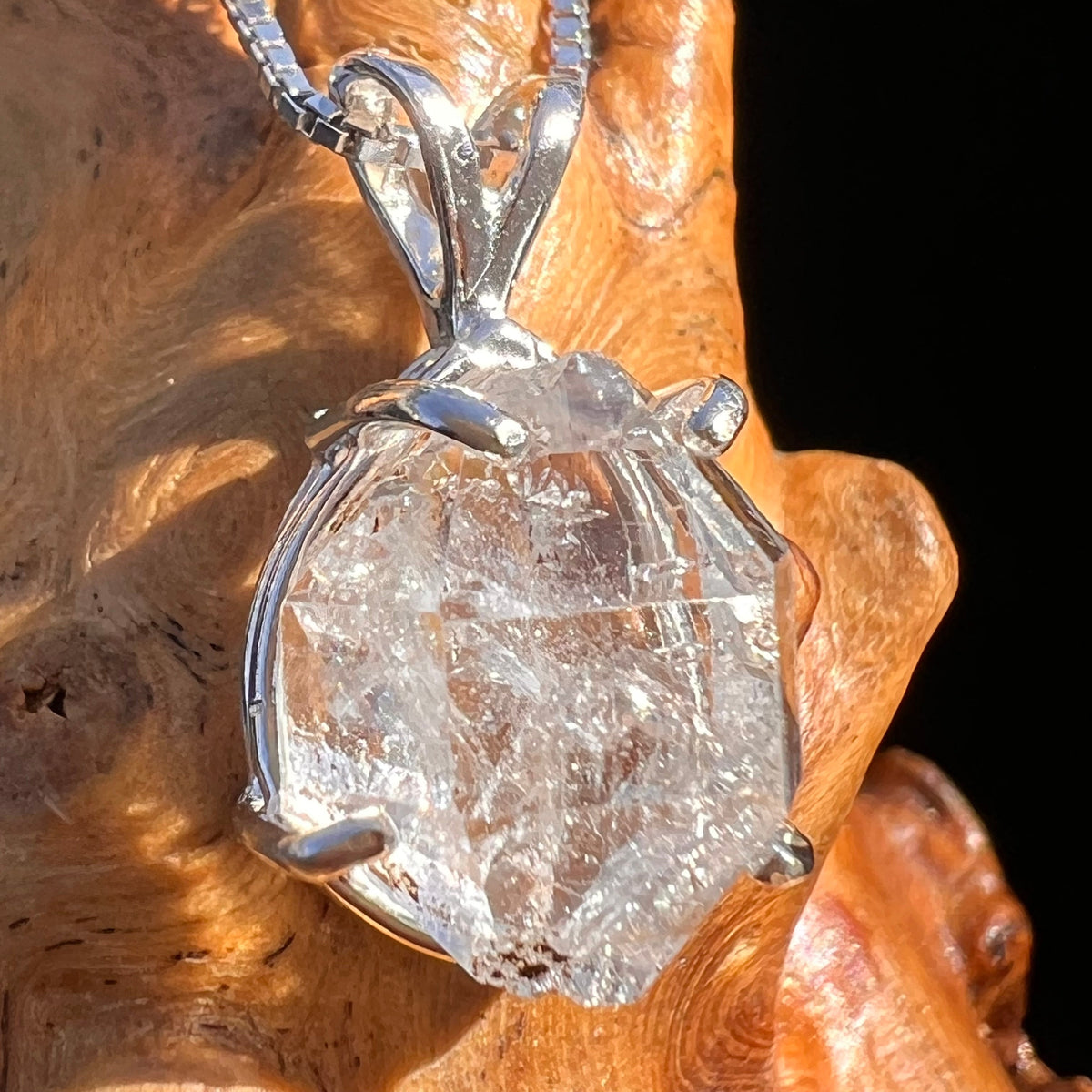 Herkimer Diamond Pendant Sterling Silver #6076-Moldavite Life