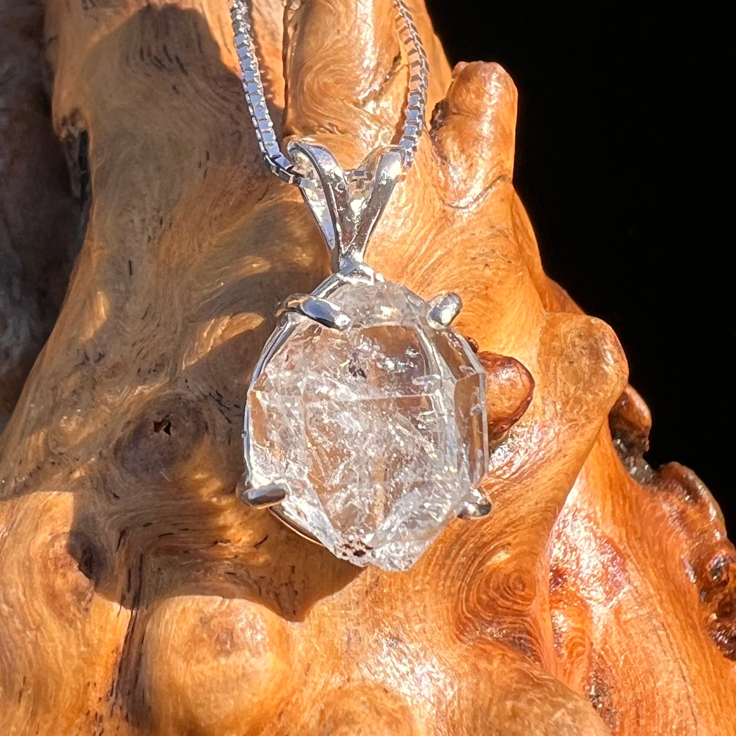 Herkimer Diamond Pendant Sterling Silver #6076-Moldavite Life