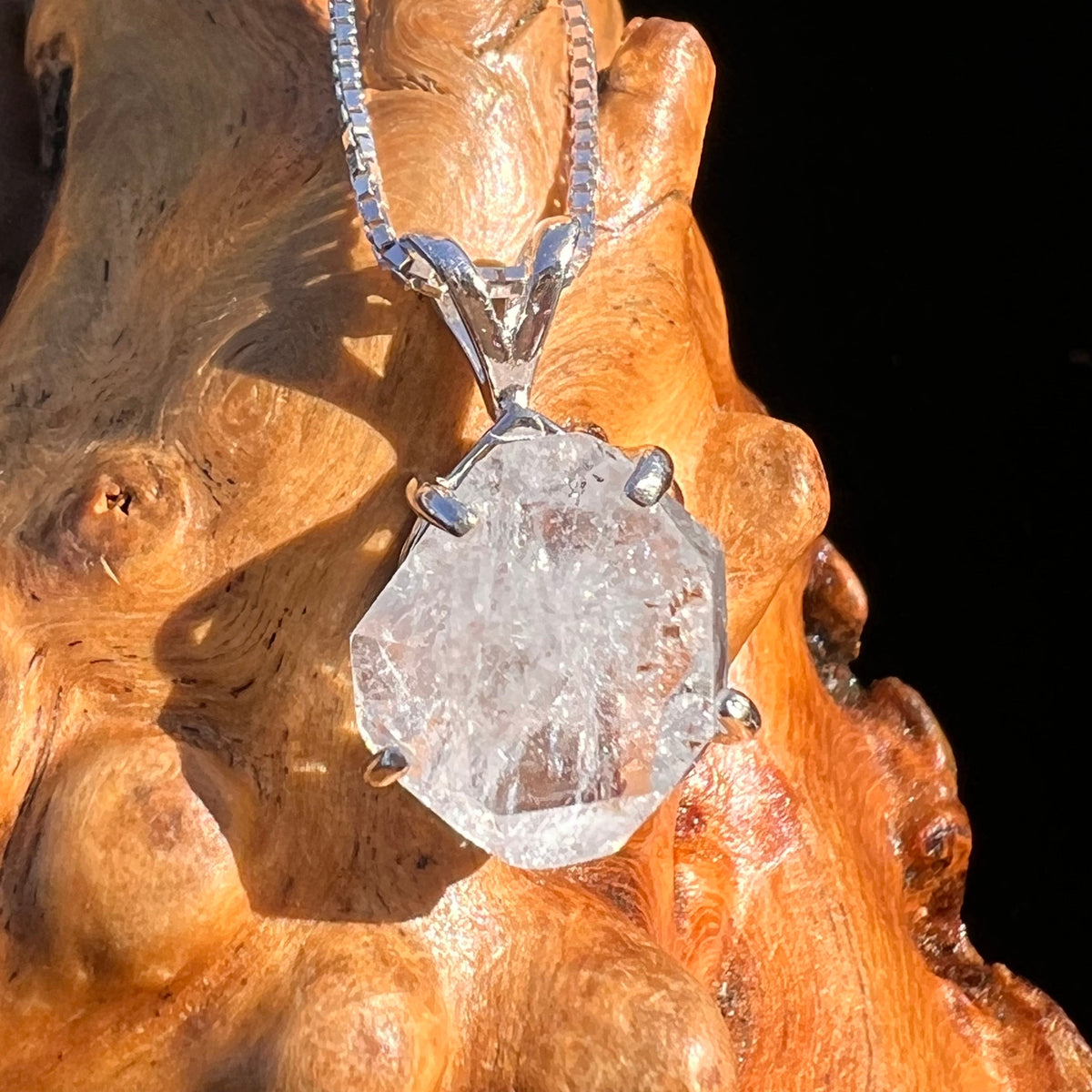 Herkimer Diamond Pendant Sterling Silver #6077-Moldavite Life