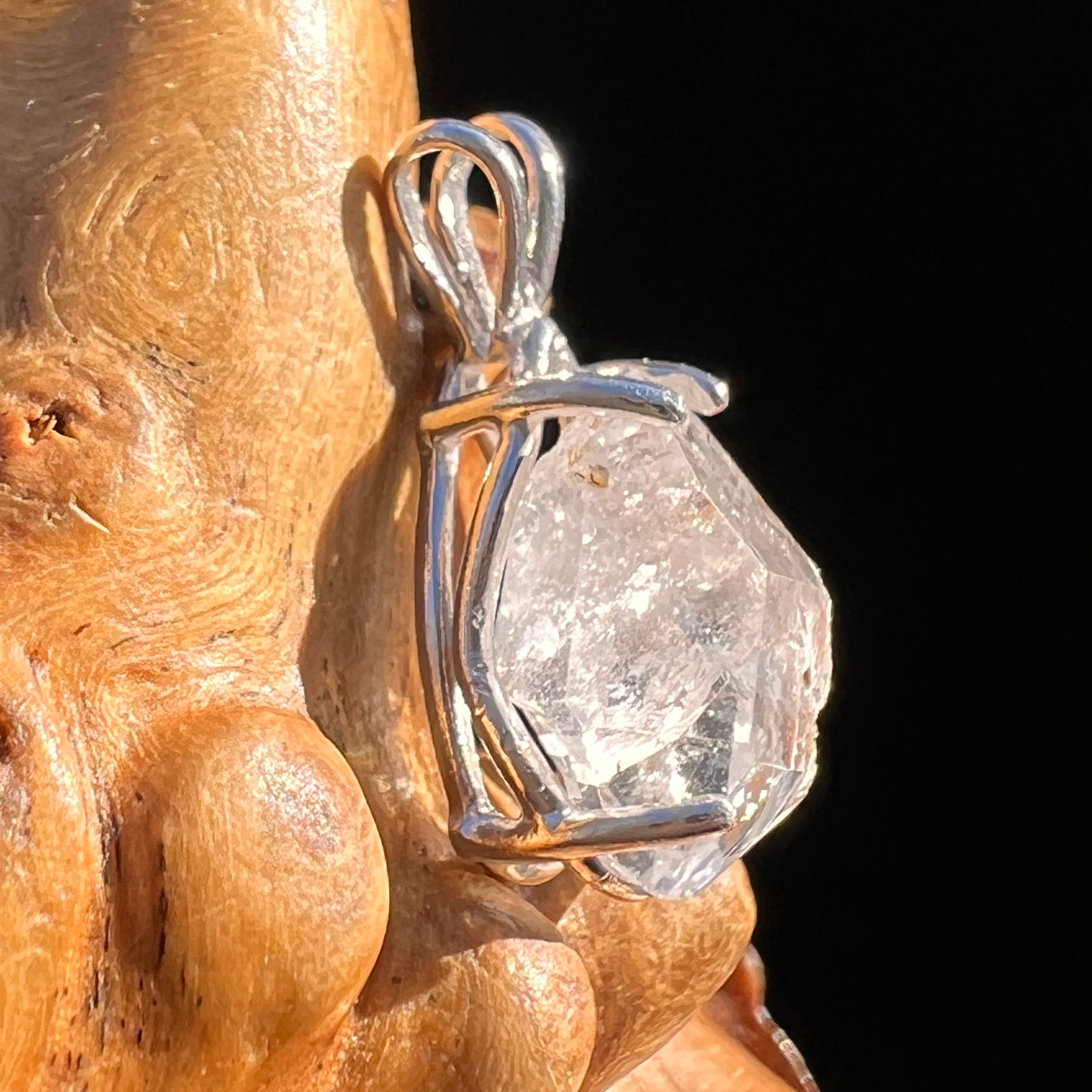 Herkimer Diamond Pendant Sterling Silver #6079-Moldavite Life