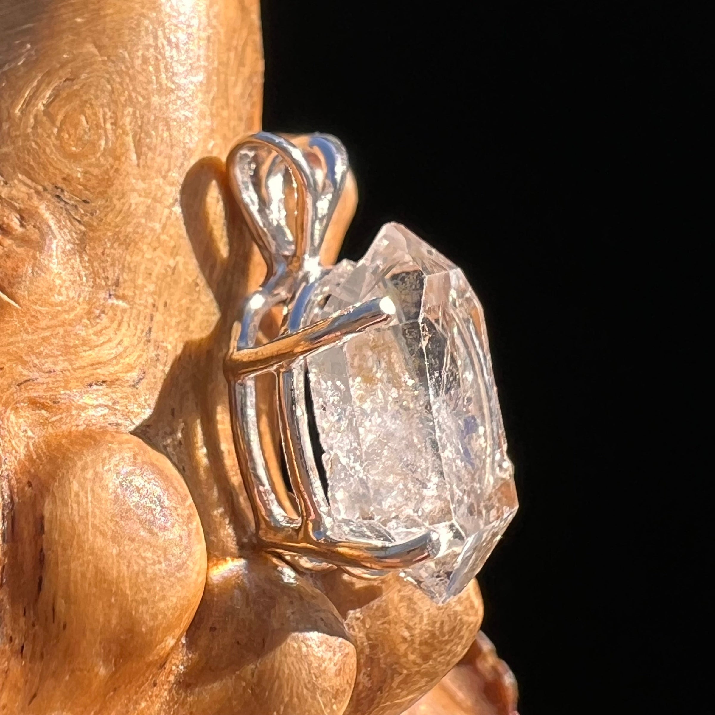 Herkimer Diamond Pendant Sterling Silver #6080-Moldavite Life