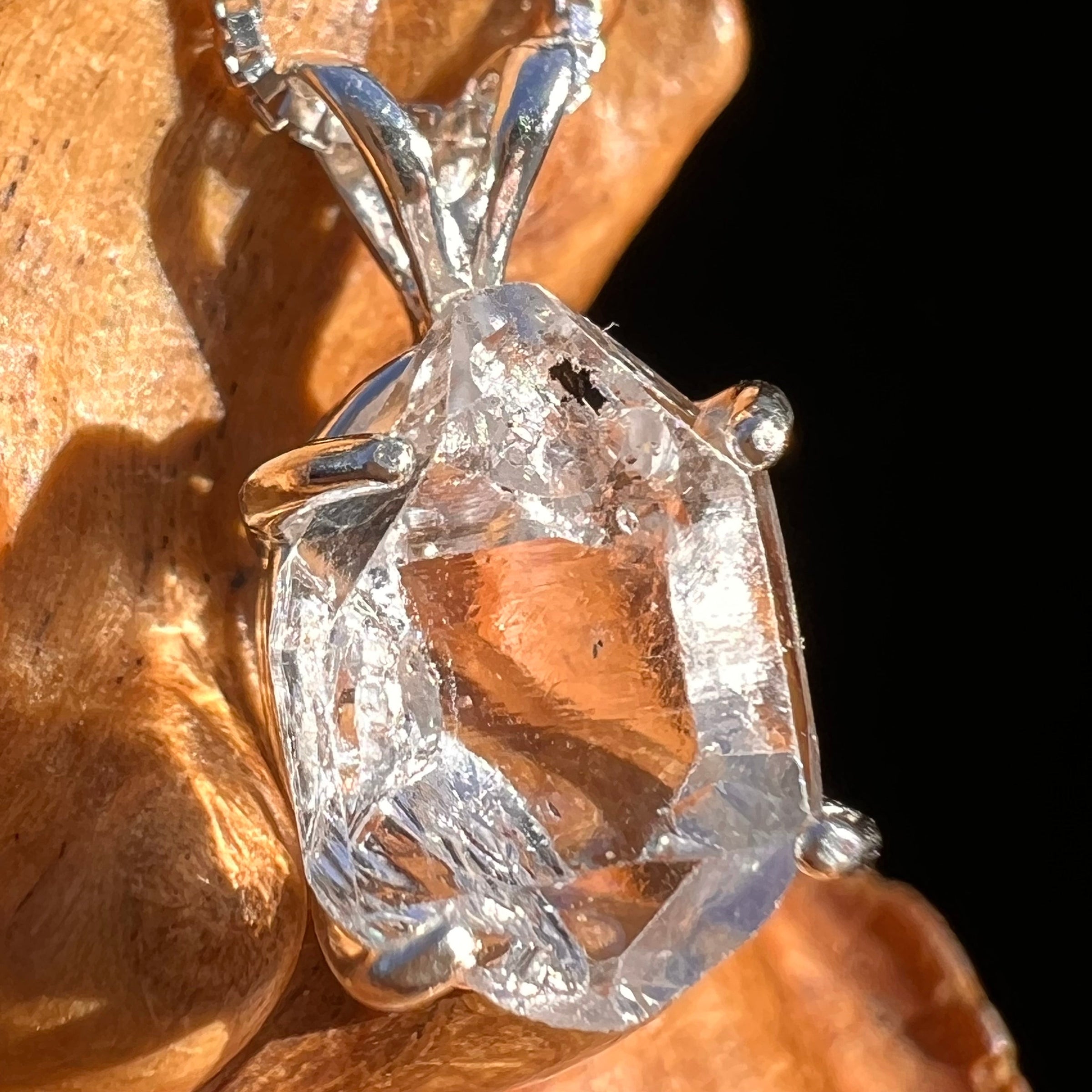 Herkimer Diamond Pendant Sterling Silver #6081-Moldavite Life