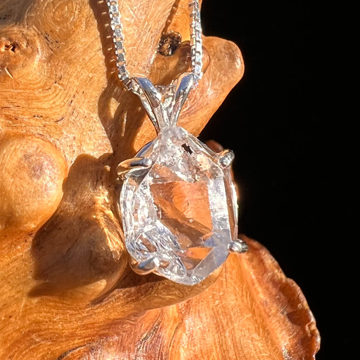 Herkimer Diamond Pendant Sterling Silver #6081-Moldavite Life