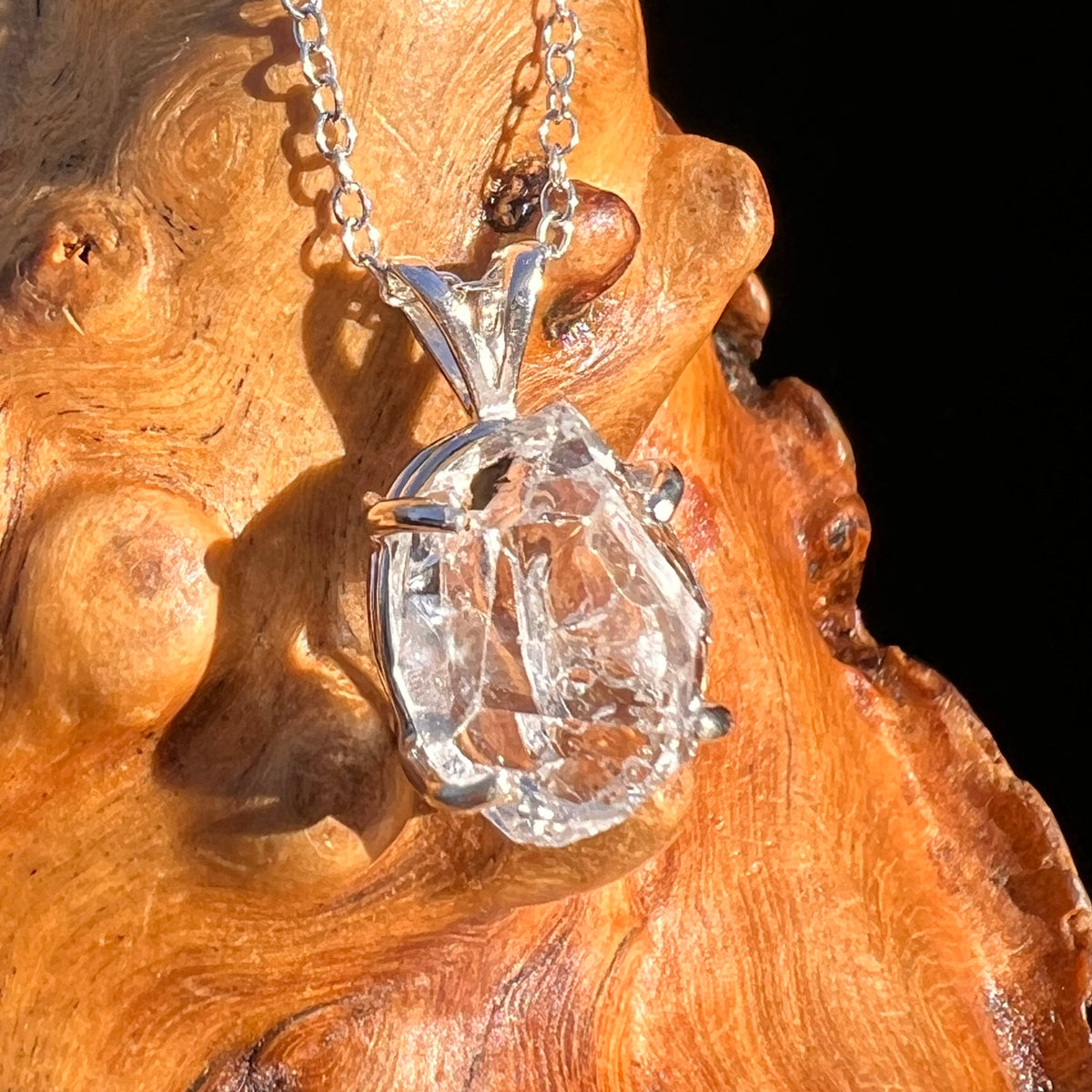 Herkimer Diamond Pendant Sterling Silver #6083-Moldavite Life