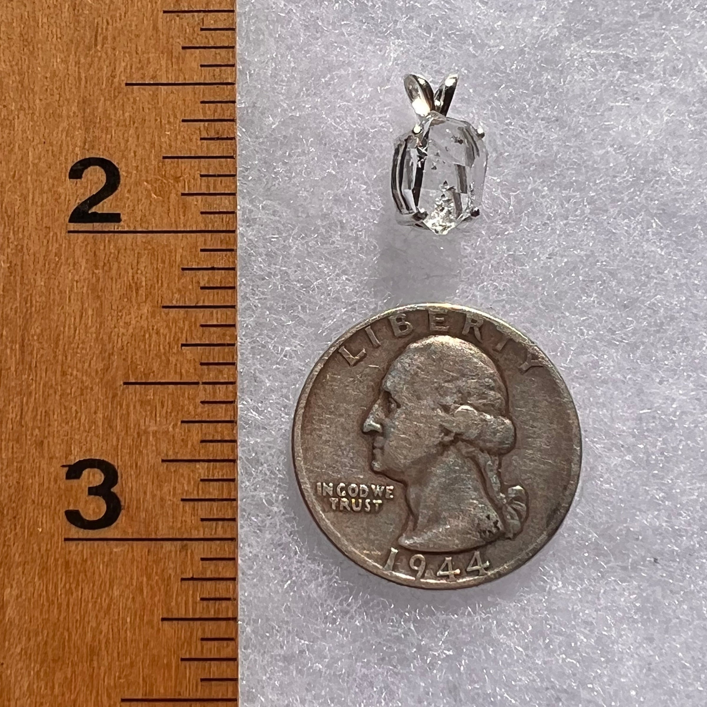 Herkimer Diamond Pendant Sterling Silver #6084-Moldavite Life
