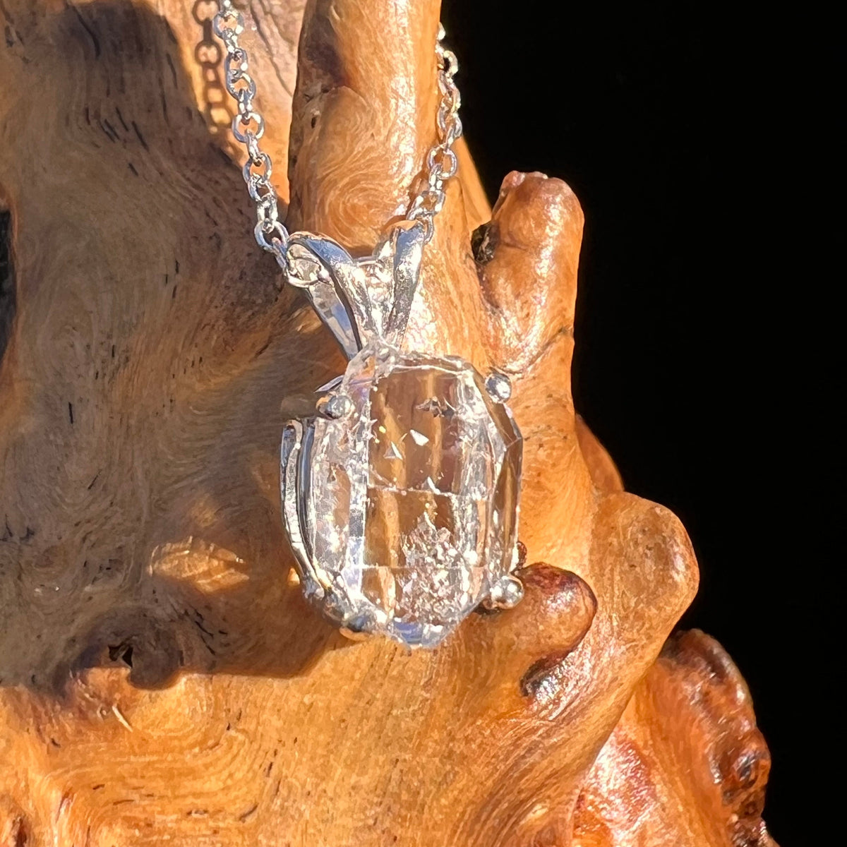 Herkimer Diamond Pendant Sterling Silver #6084-Moldavite Life