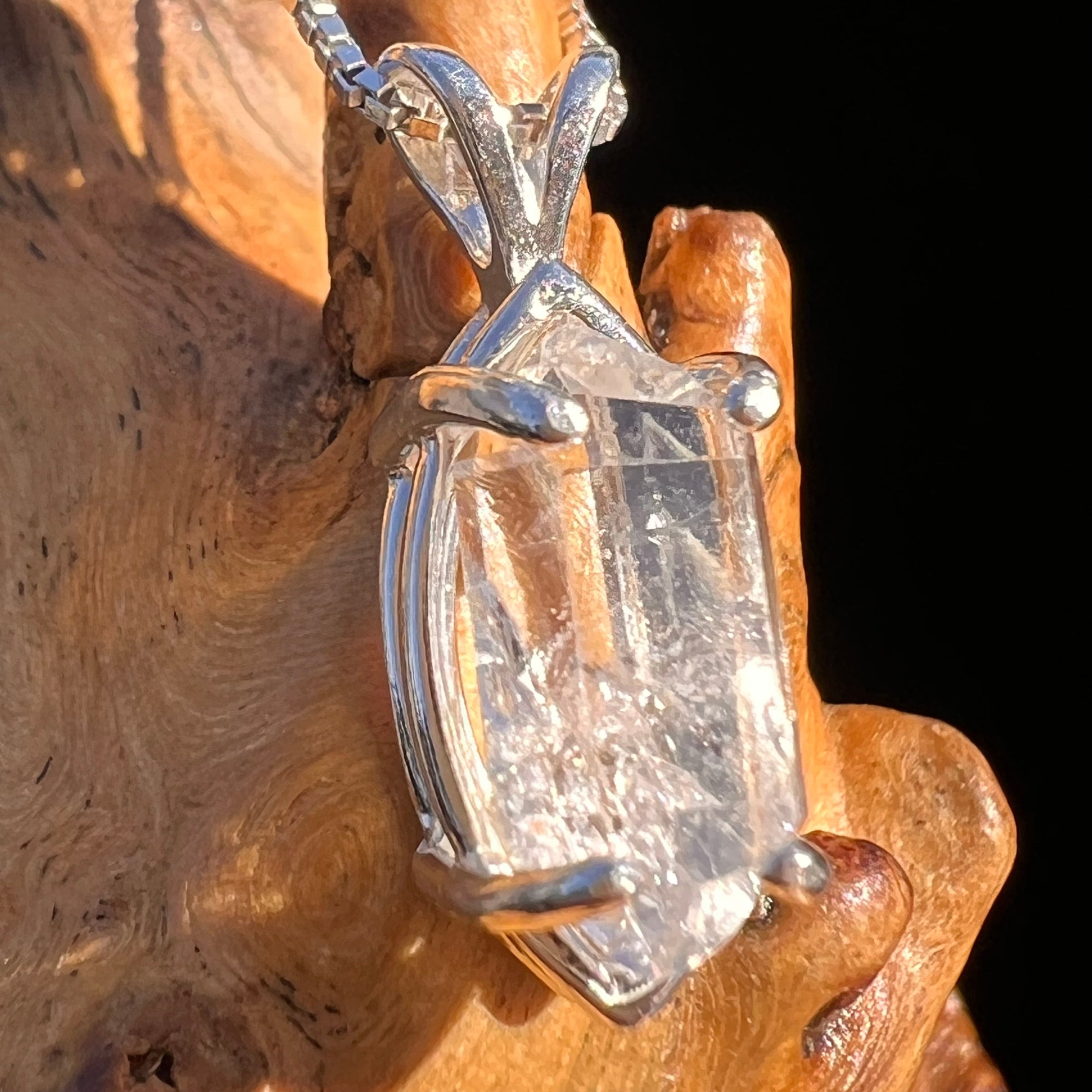 Herkimer Diamond Pendant Sterling Silver #6086-Moldavite Life