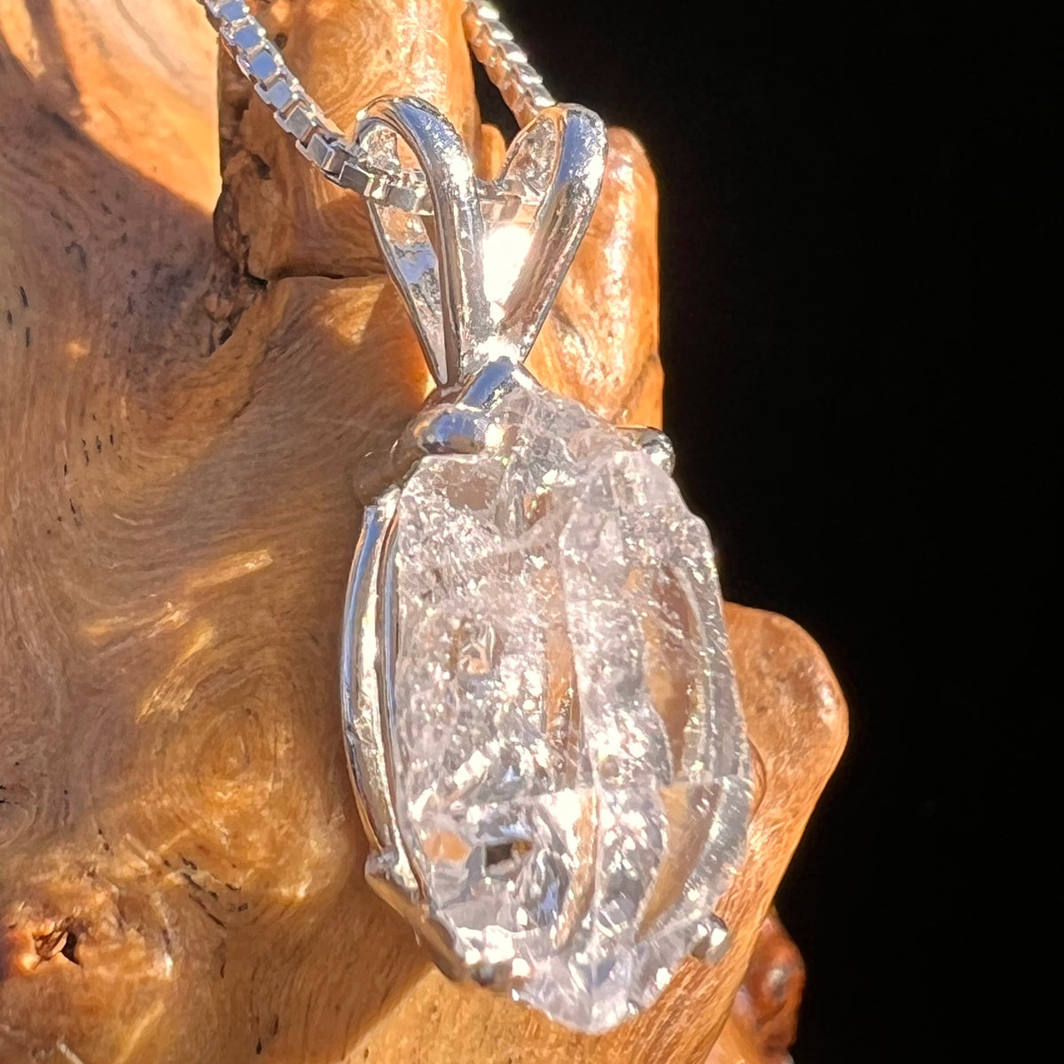 Herkimer Diamond Pendant Sterling Silver #6087-Moldavite Life