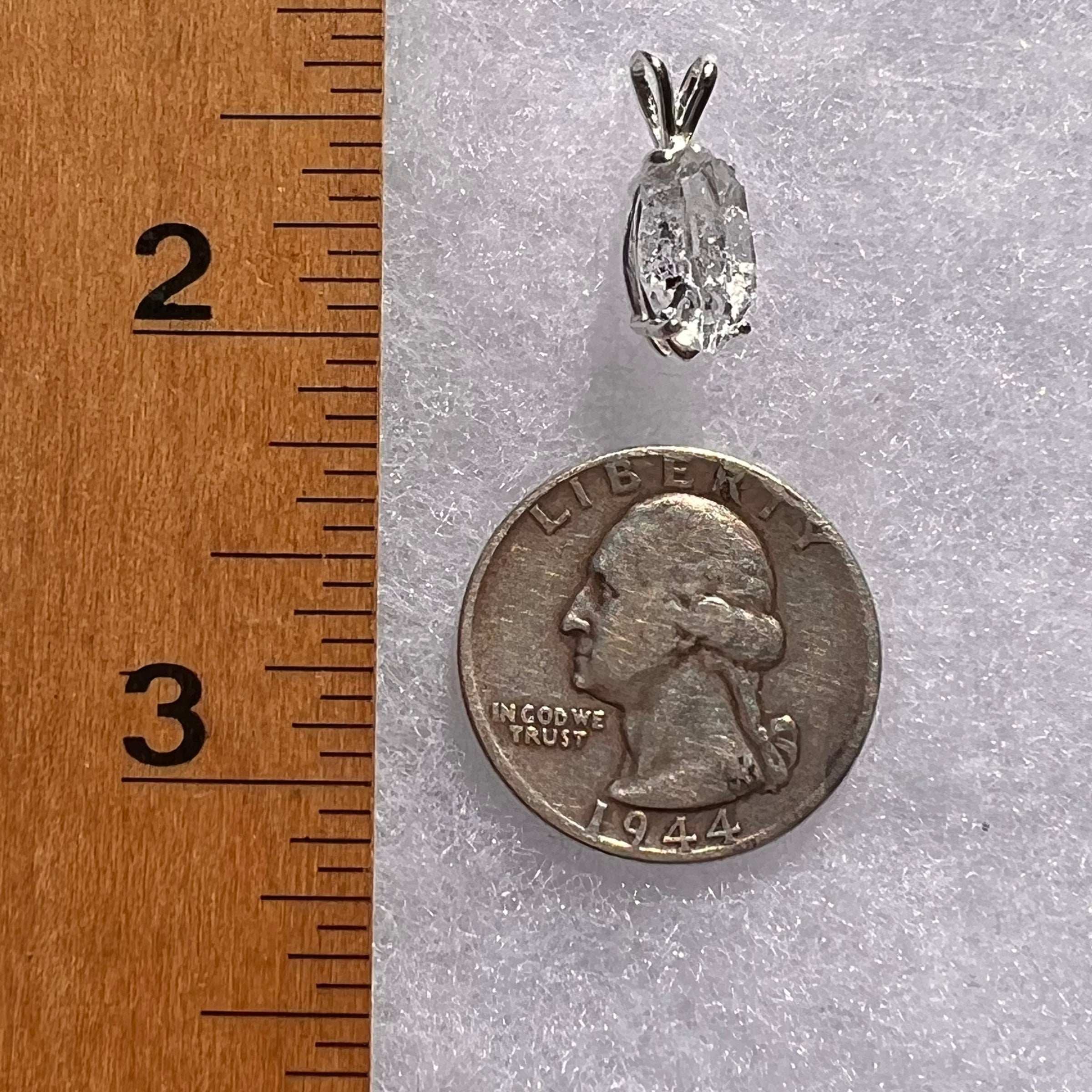 Herkimer Diamond Pendant Sterling Silver #6087-Moldavite Life
