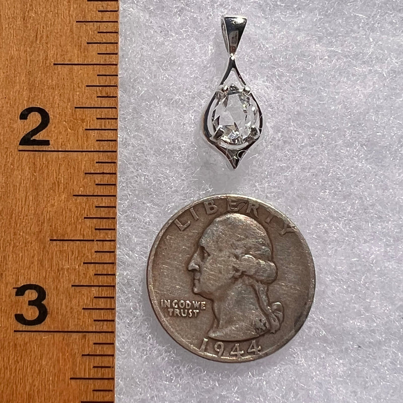 Herkimer Diamond Pendant Sterling Silver #6089-Moldavite Life