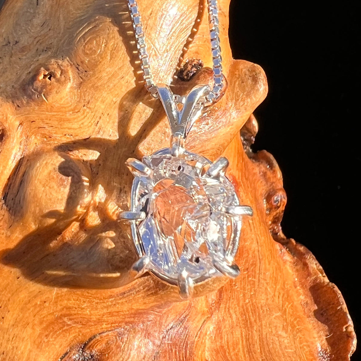 Herkimer Diamond Pendant Sterling Silver #6091-Moldavite Life