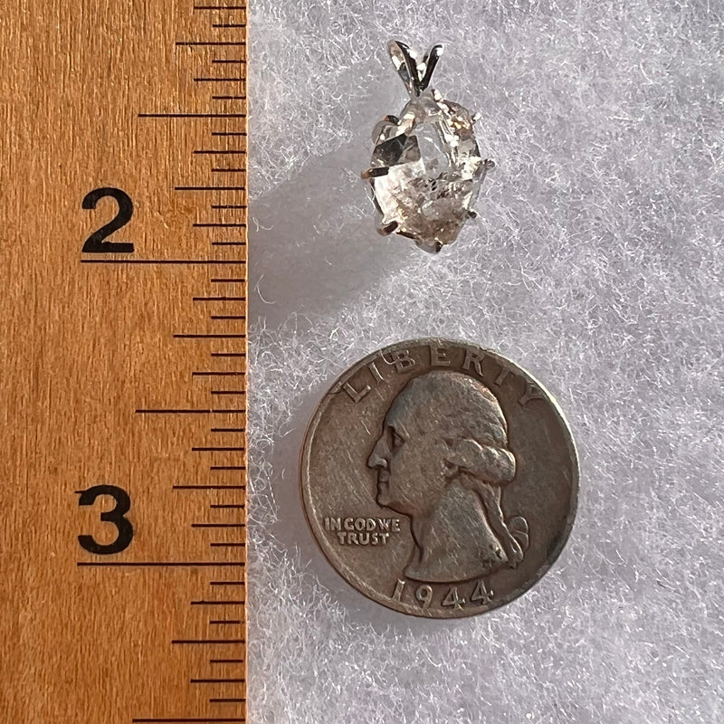 Herkimer Diamond Pendant Sterling Silver #6092-Moldavite Life