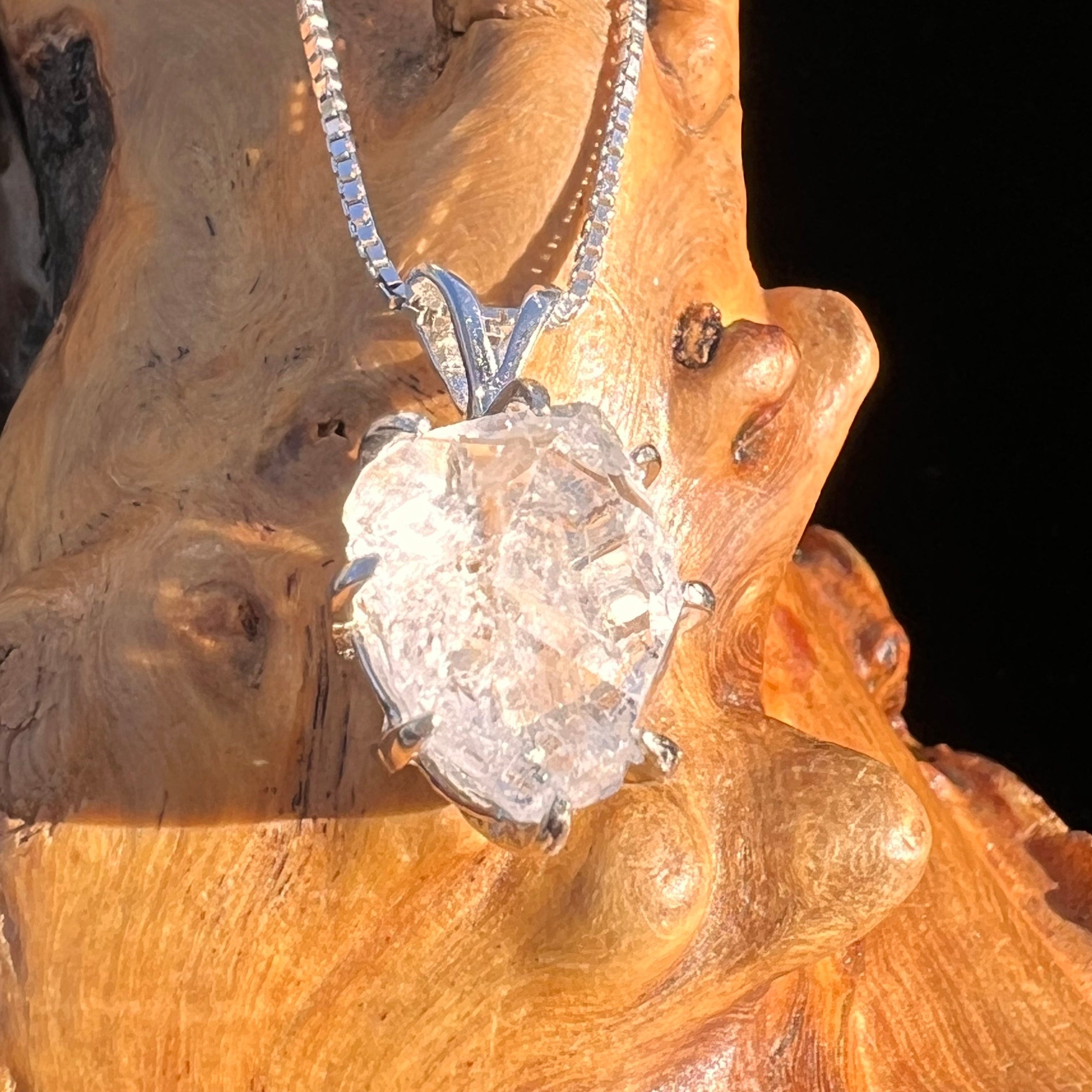 Herkimer Diamond Pendant Sterling Silver #6093-Moldavite Life