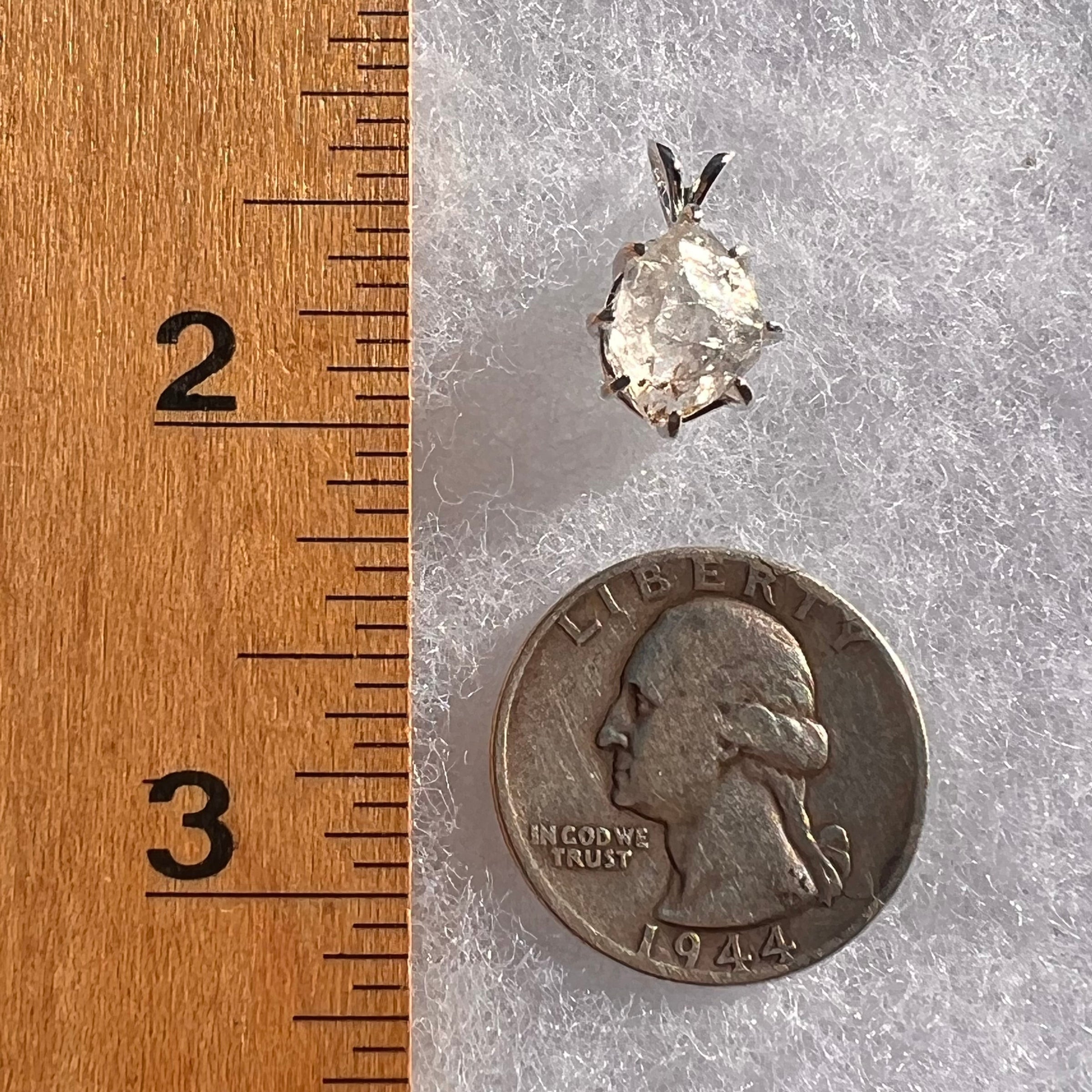 Herkimer Diamond Pendant Sterling Silver #6095-Moldavite Life