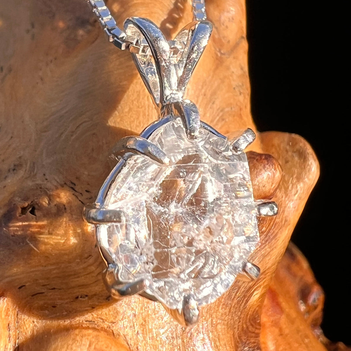 Herkimer Diamond Pendant Sterling Silver #6096-Moldavite Life