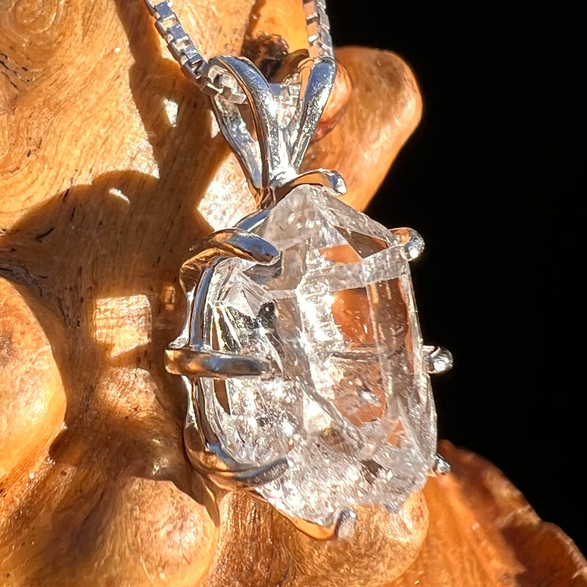 Herkimer Diamond Pendant Sterling Silver #6097-Moldavite Life
