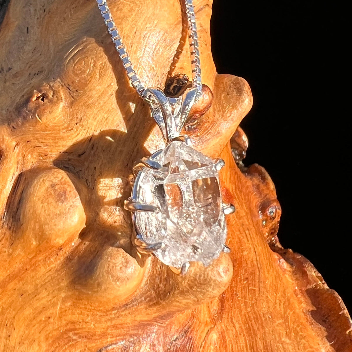 Herkimer Diamond Pendant Sterling Silver #6097-Moldavite Life