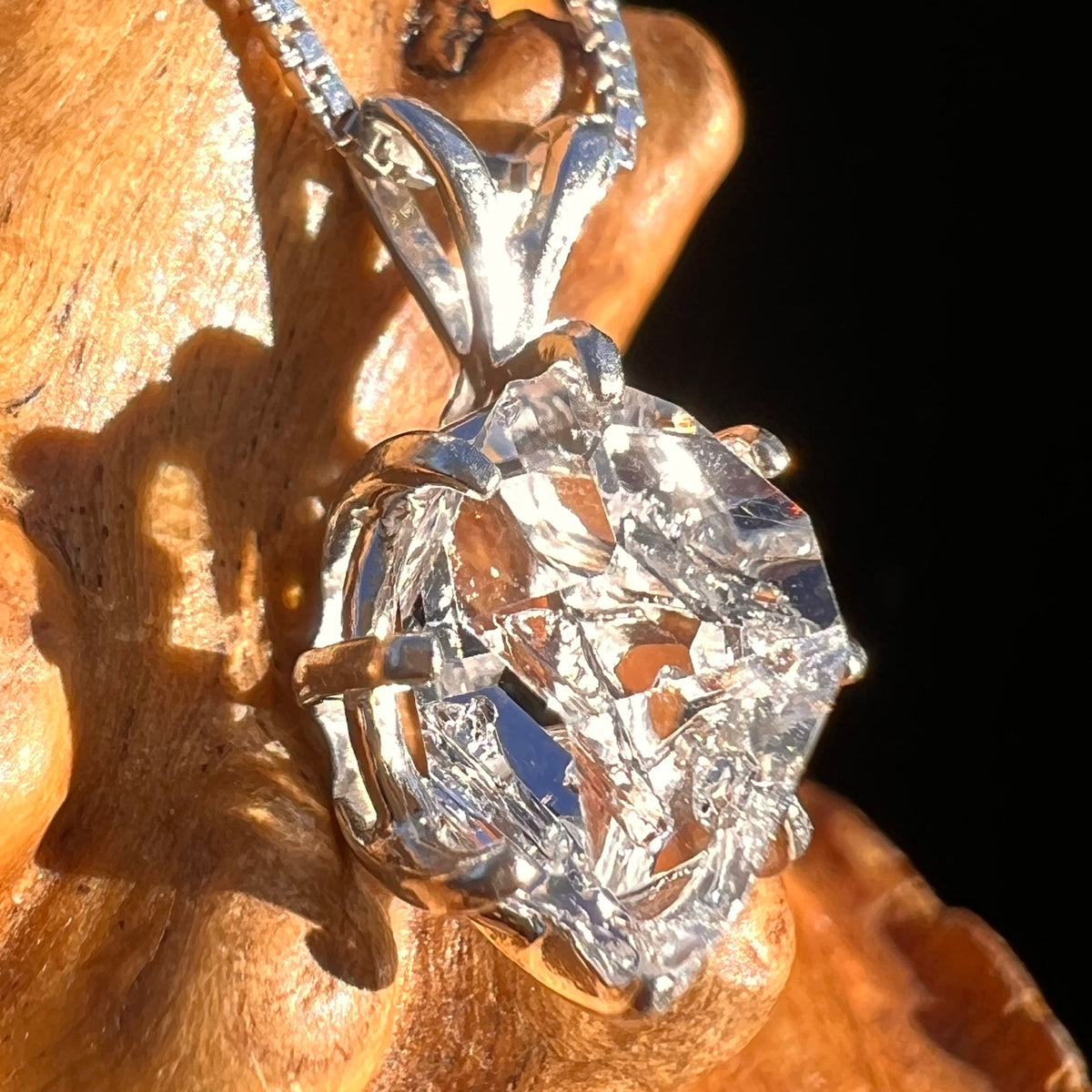 Herkimer Diamond Pendant Sterling Silver #6098-Moldavite Life