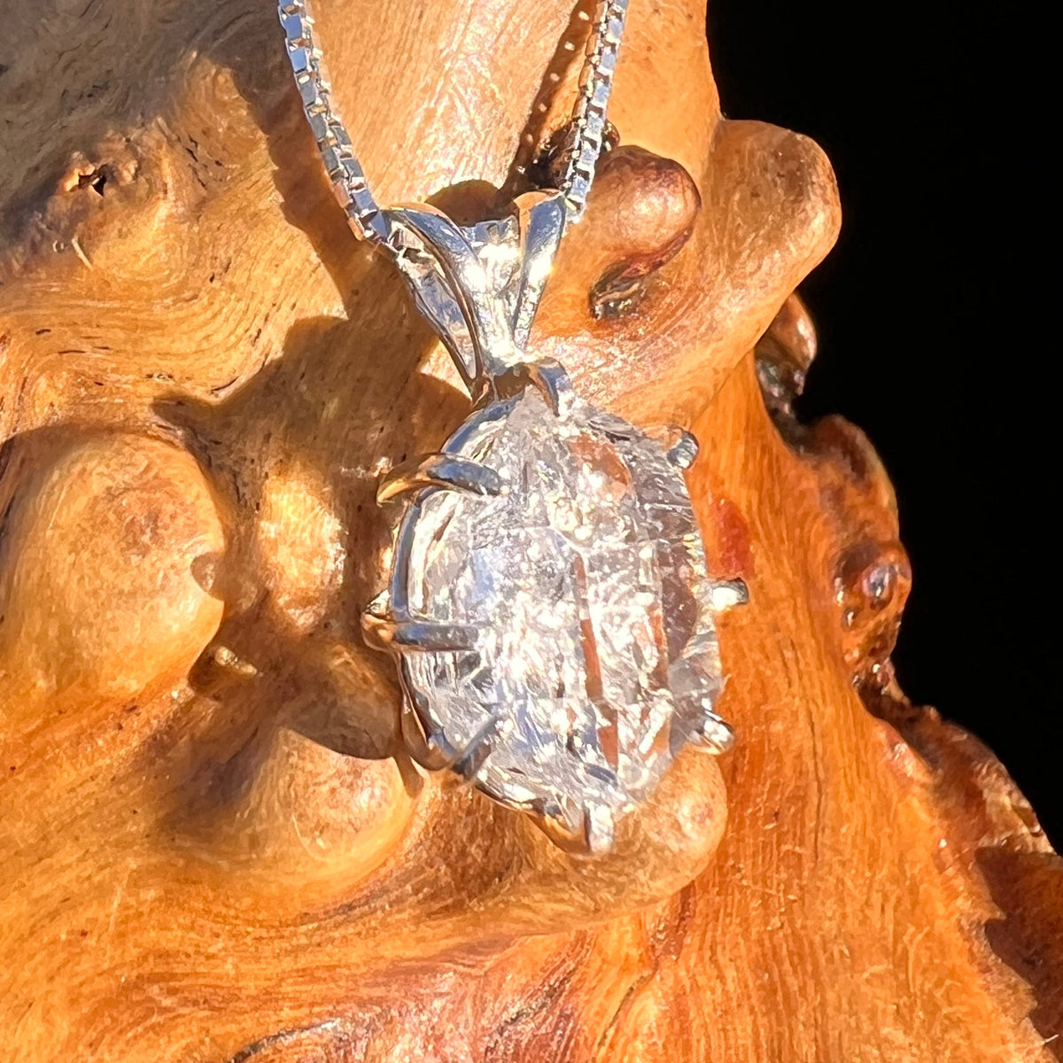 Herkimer Diamond Pendant Sterling Silver #6099-Moldavite Life