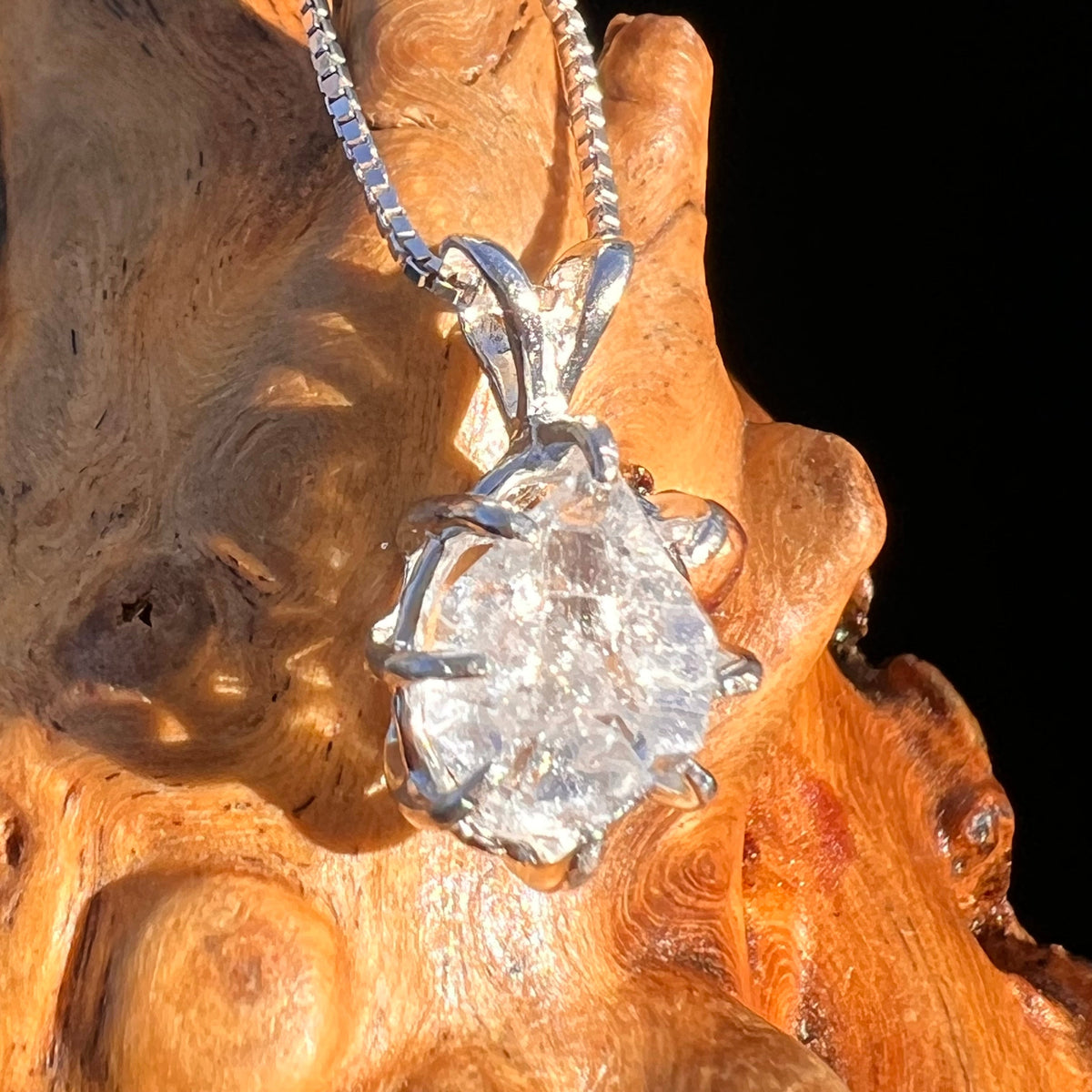Herkimer Diamond Pendant Sterling Silver #6102-Moldavite Life