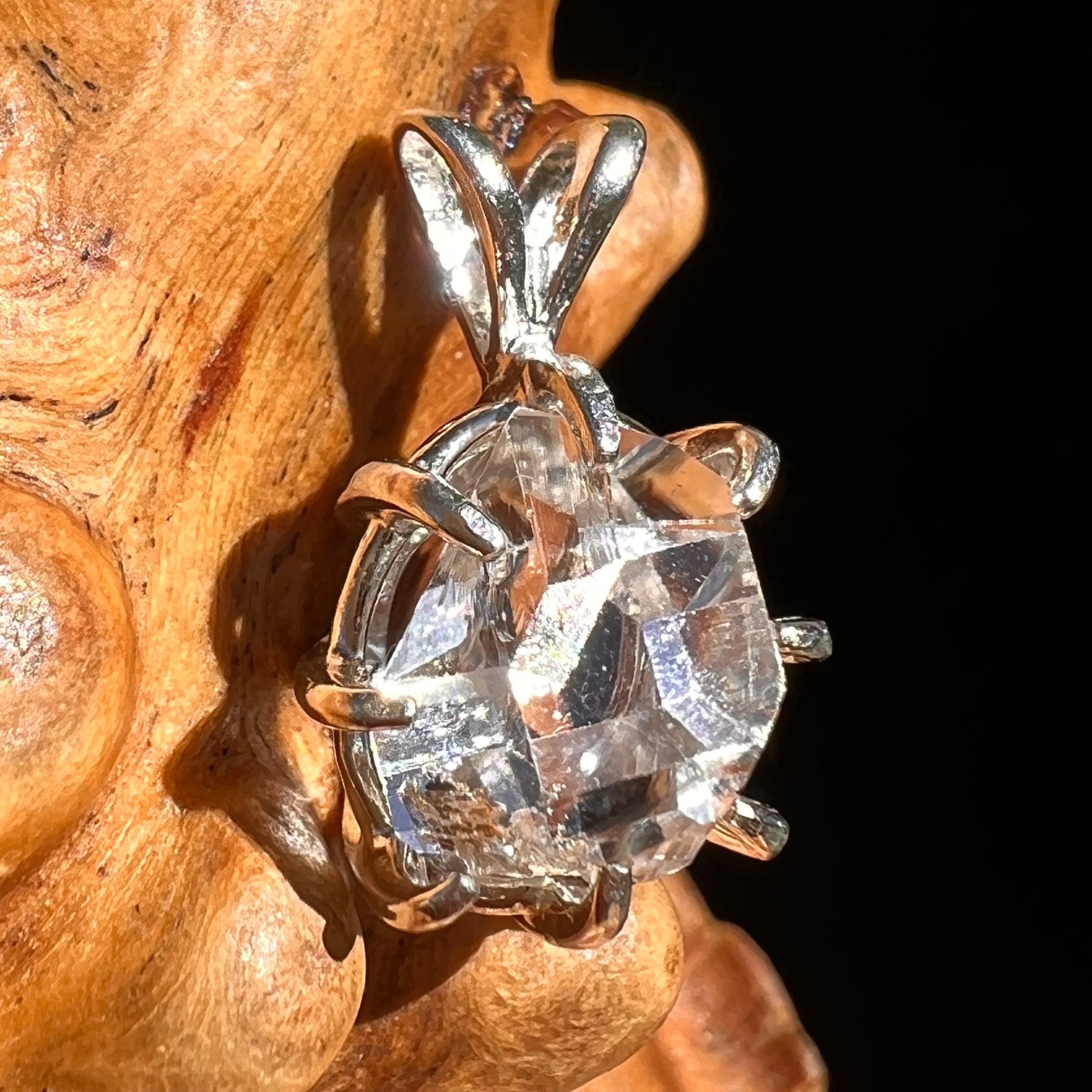 Herkimer Diamond Pendant Sterling Silver #6124-Moldavite Life