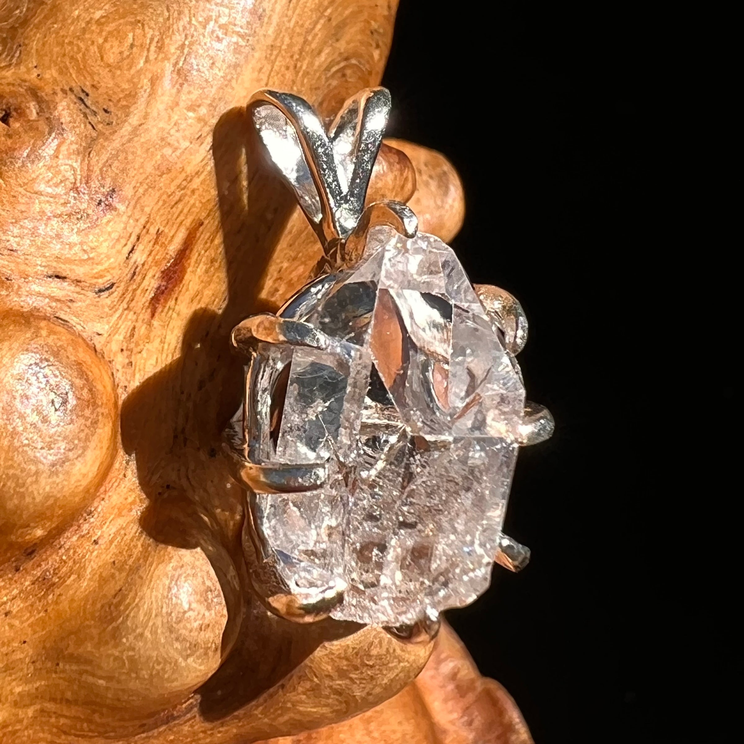 Herkimer Diamond Pendant Sterling Silver #6128-Moldavite Life