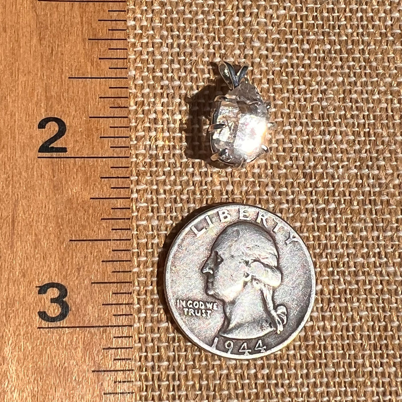 Herkimer Diamond Pendant Sterling Silver #6128-Moldavite Life