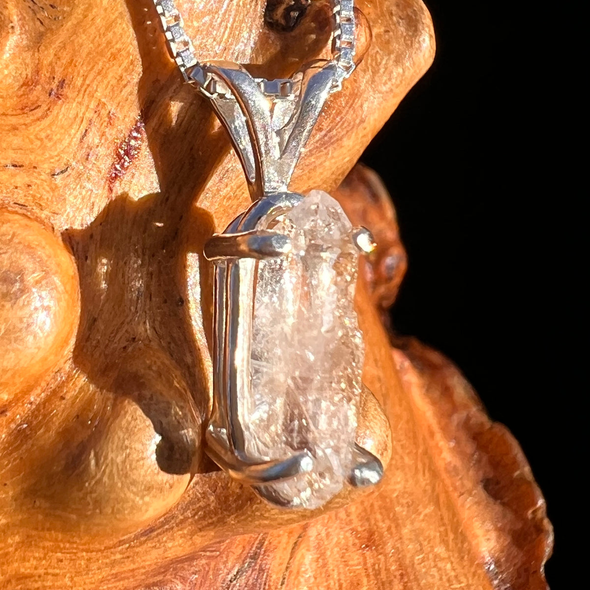 Herkimer Diamond Pendant Sterling Silver #7979-Moldavite Life