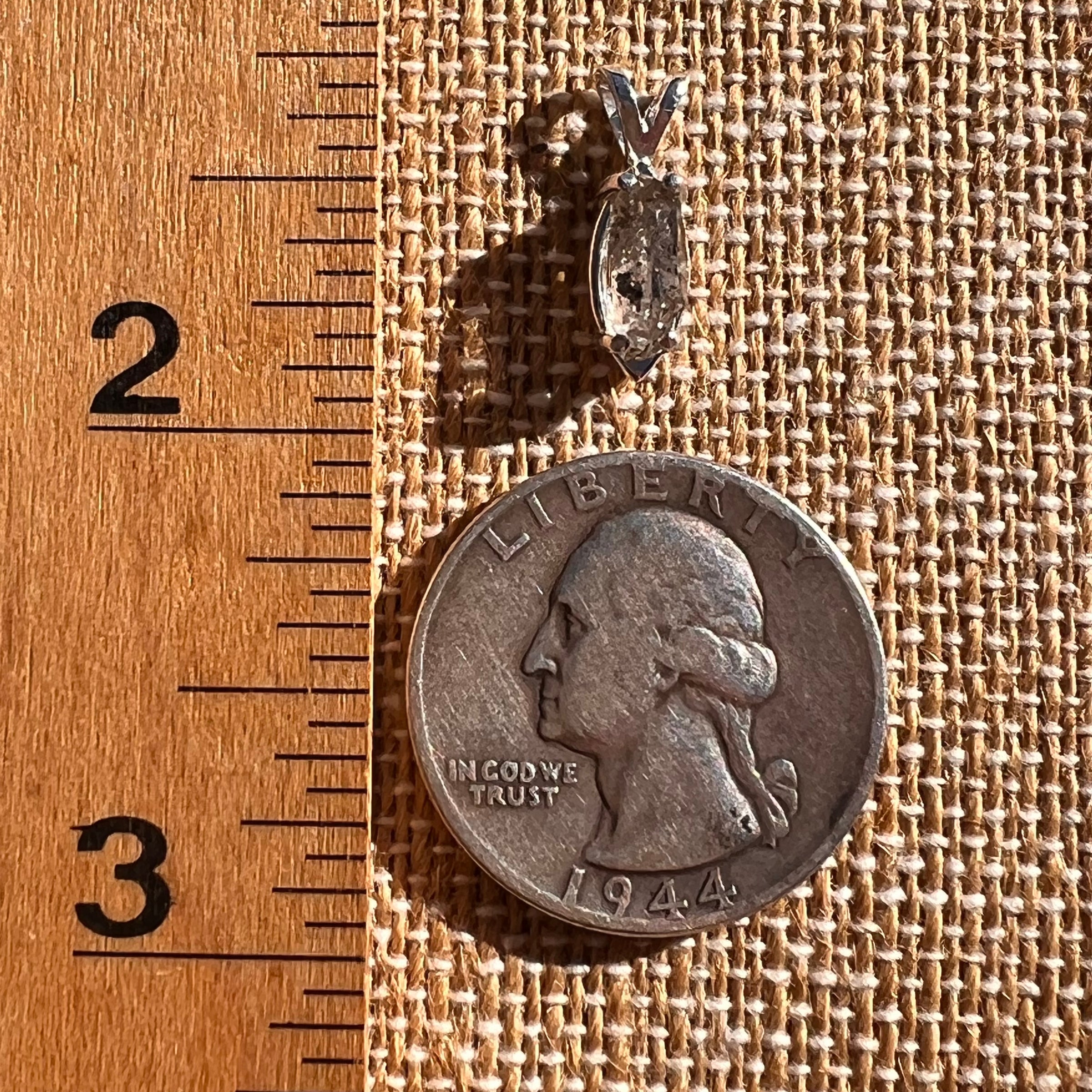 Herkimer Diamond Pendant Sterling Silver #7980-Moldavite Life
